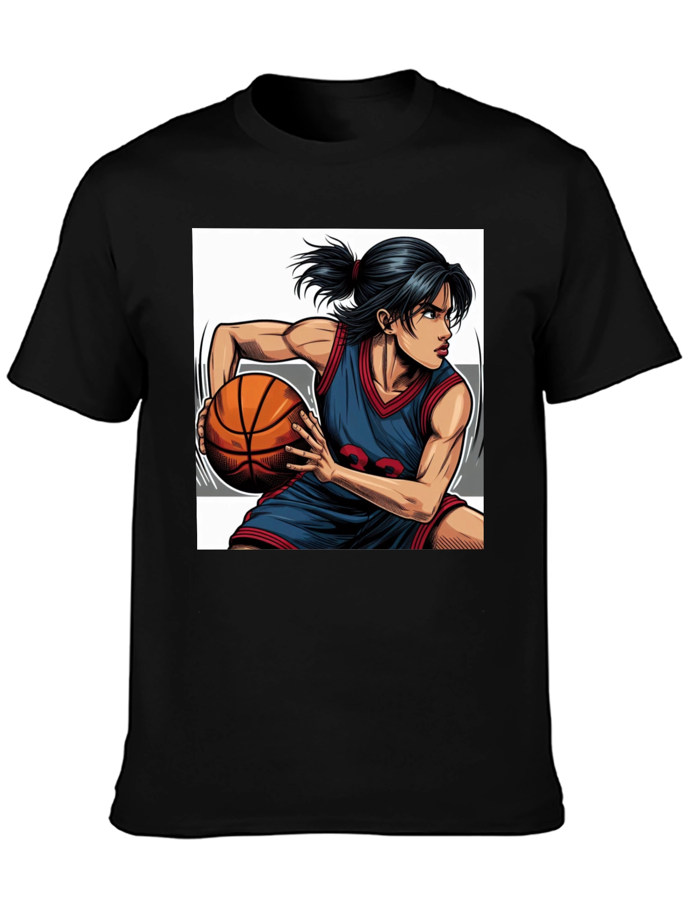 Basketball Player Graphic Tee - Black