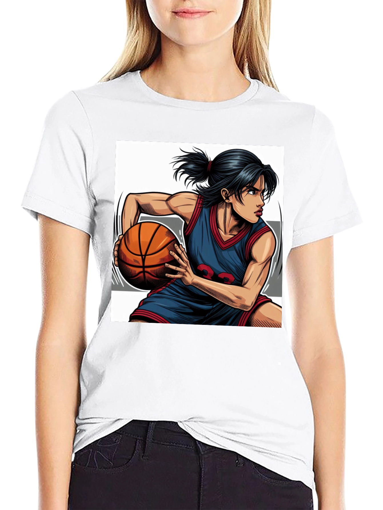 Basketball Player Graphic Tee - Black