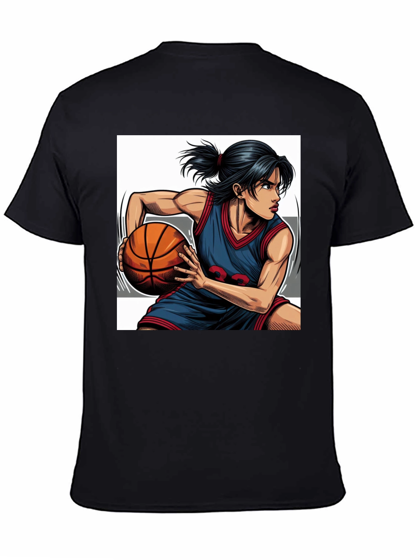 Basketball Player Graphic Tee - Black