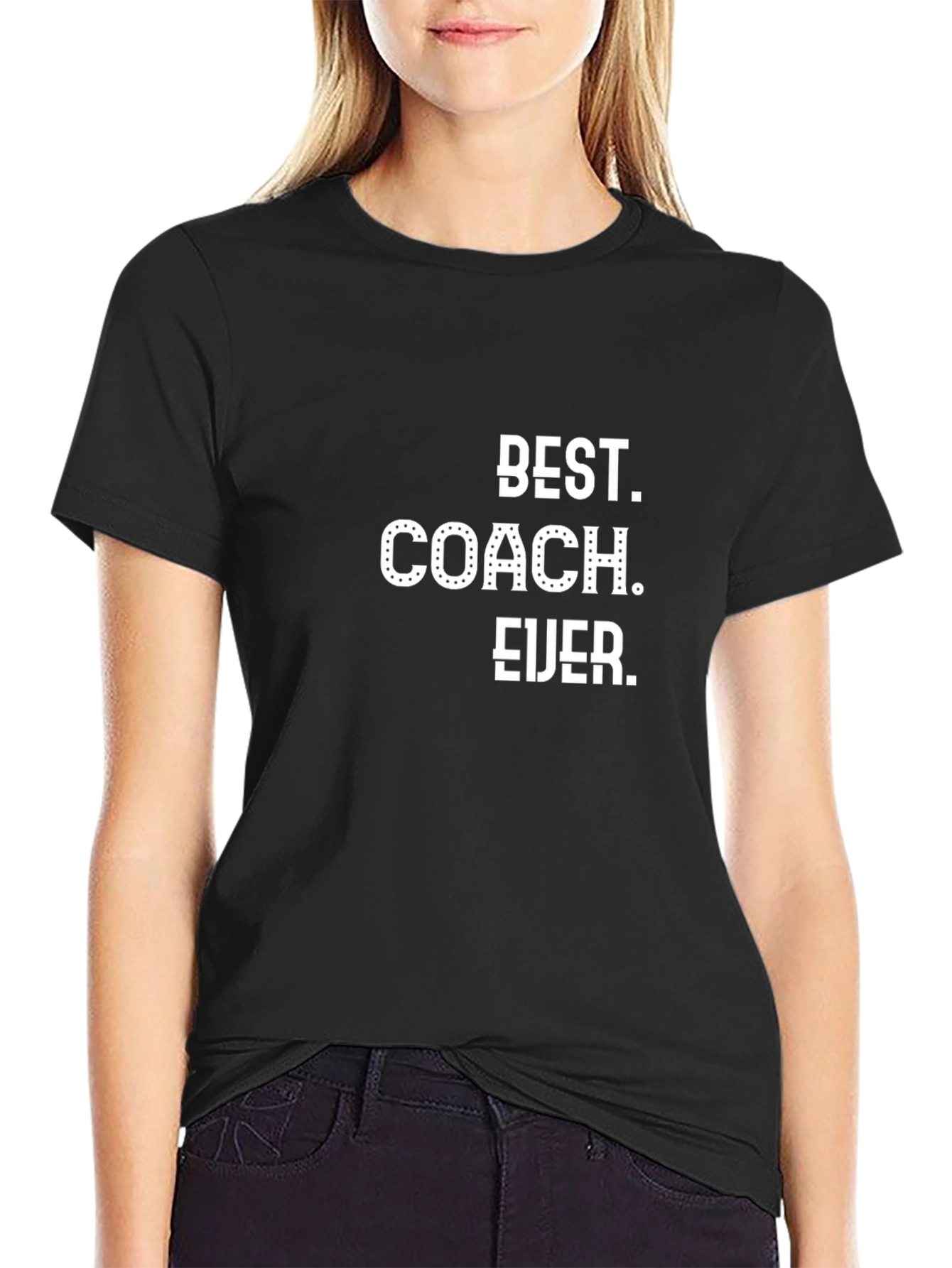 Best Coach Ever Graphic Tee - Black Cotton T-Shirt
