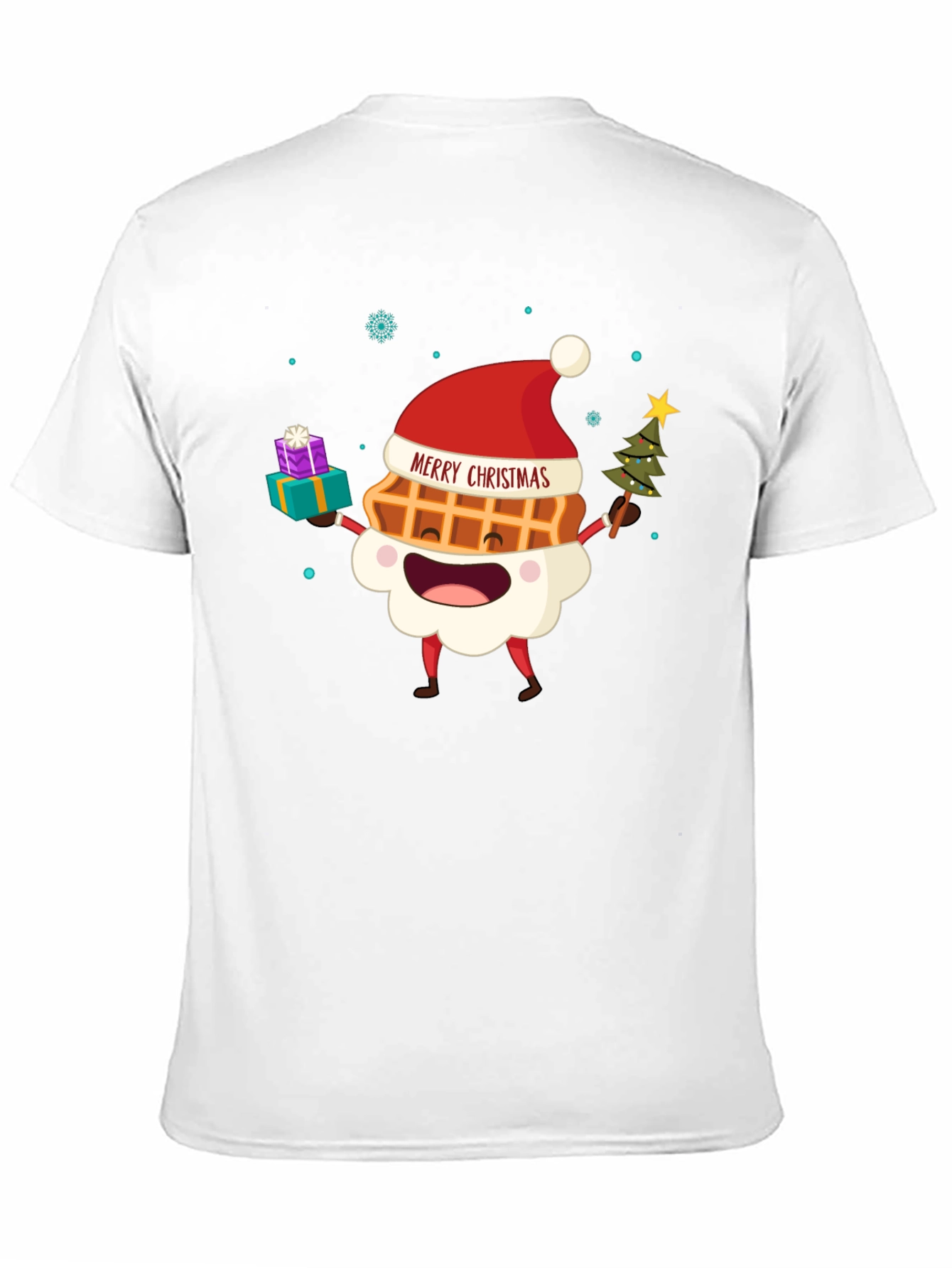 Merry Christmas Waffle Graphic Tee