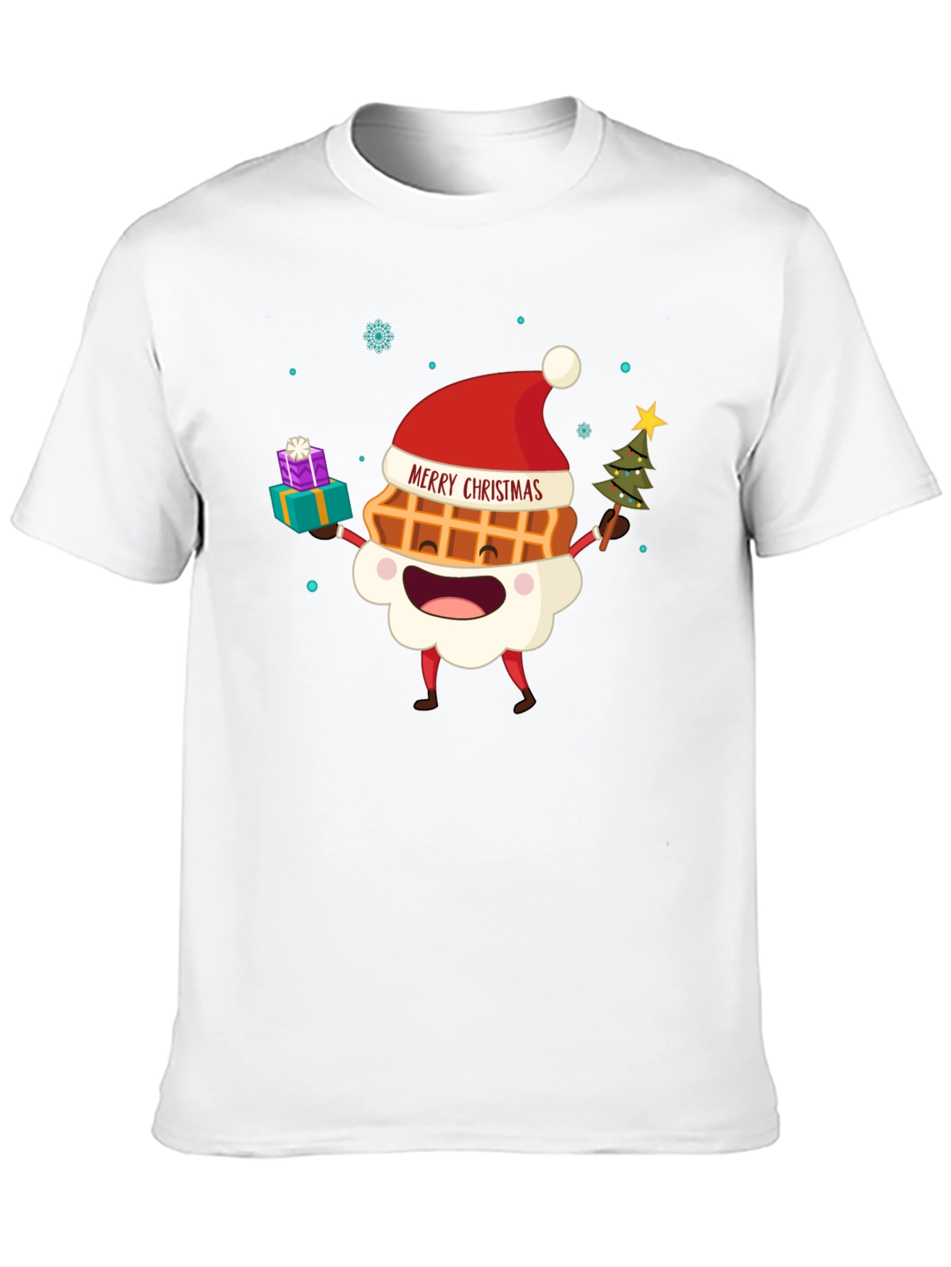 Merry Christmas Waffle Graphic Tee