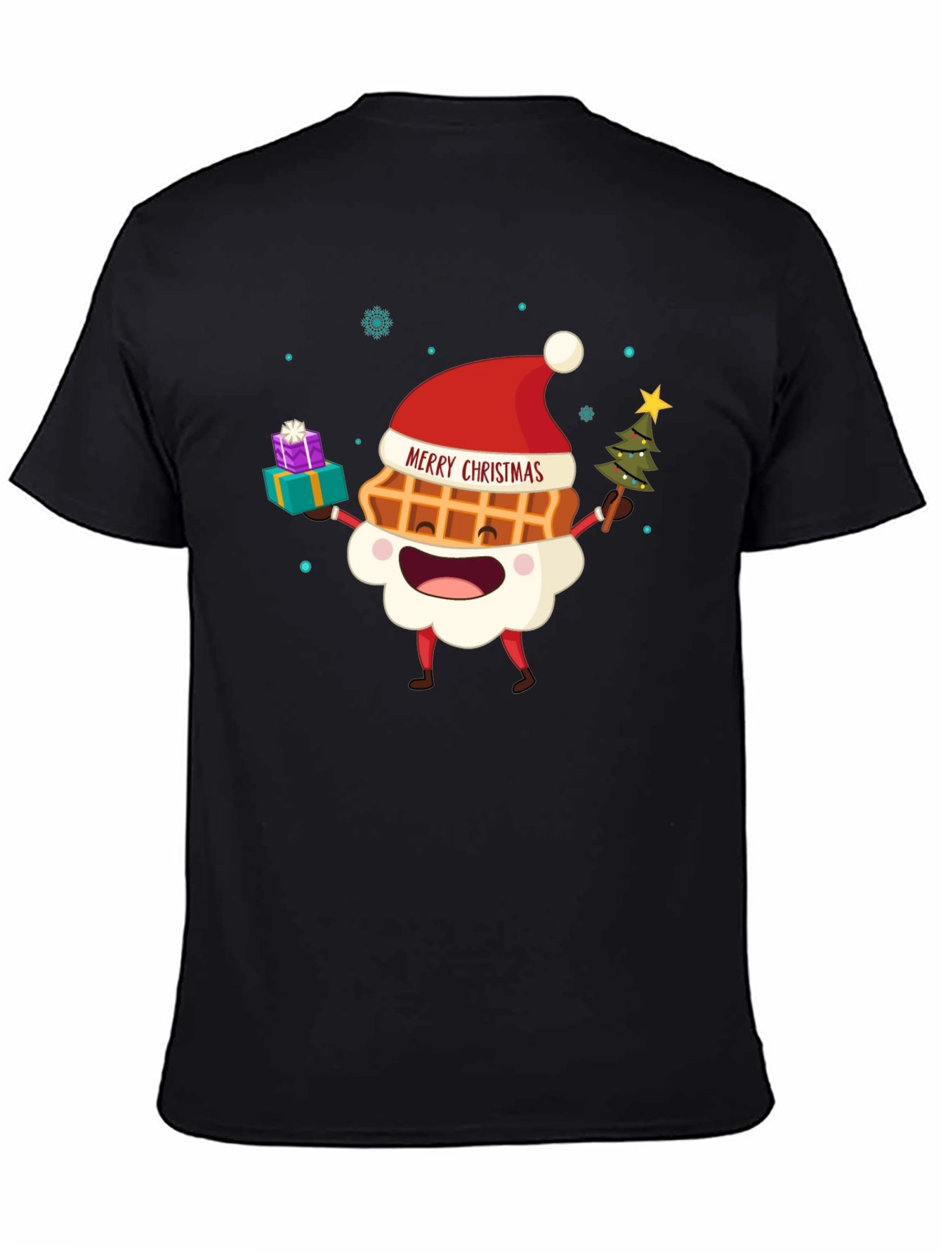 Merry Christmas Waffle Graphic Tee