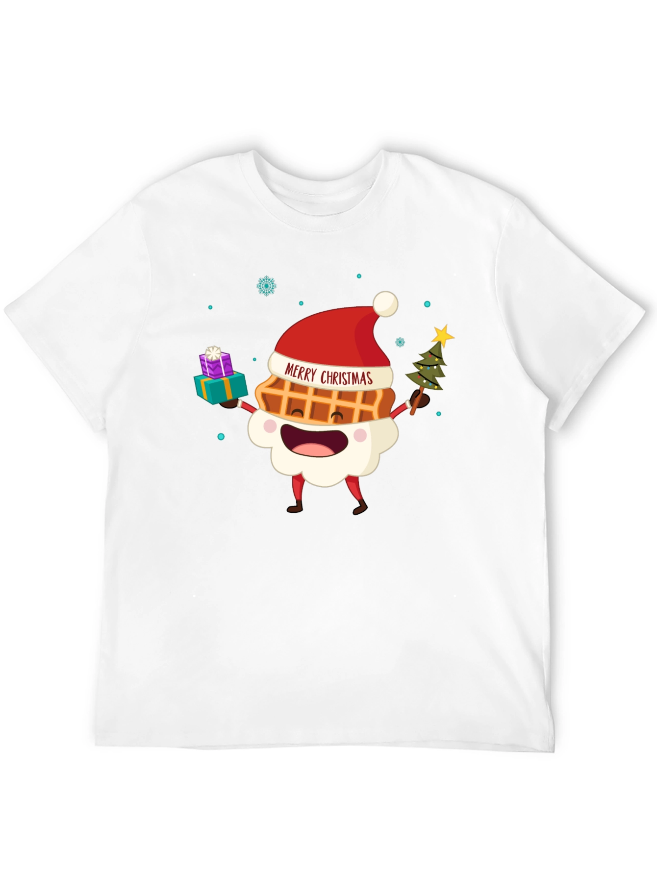 Merry Christmas Waffle Graphic Tee