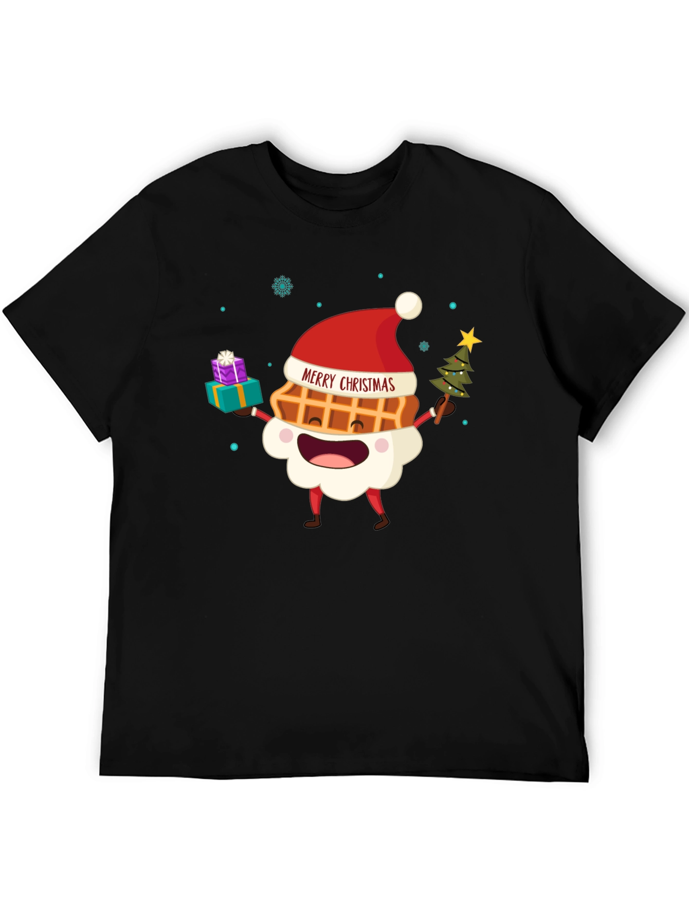 Merry Christmas Waffle Graphic Tee