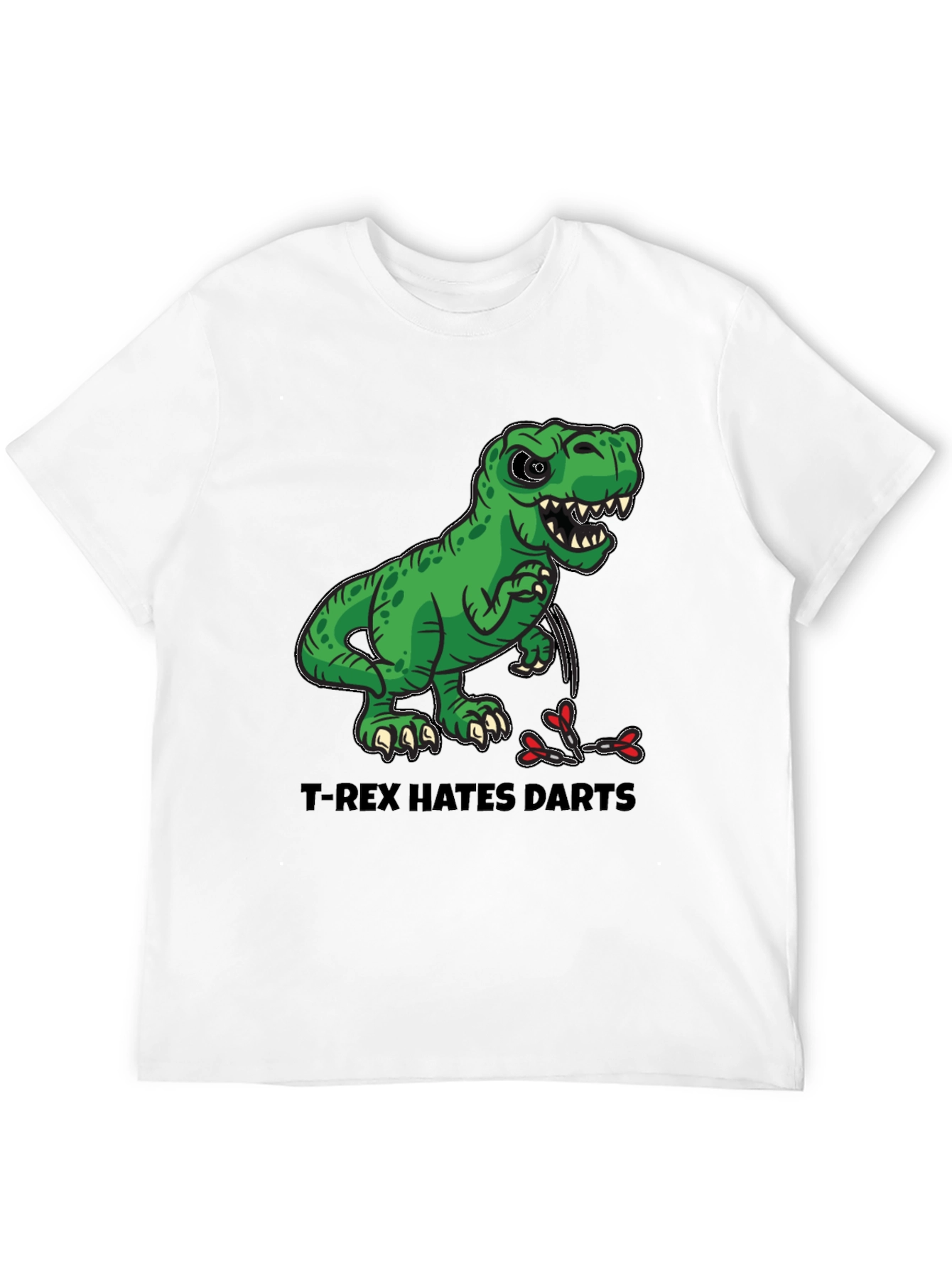 T-Rex Hates Darts T-Shirt - Funny Dinosaur Tee