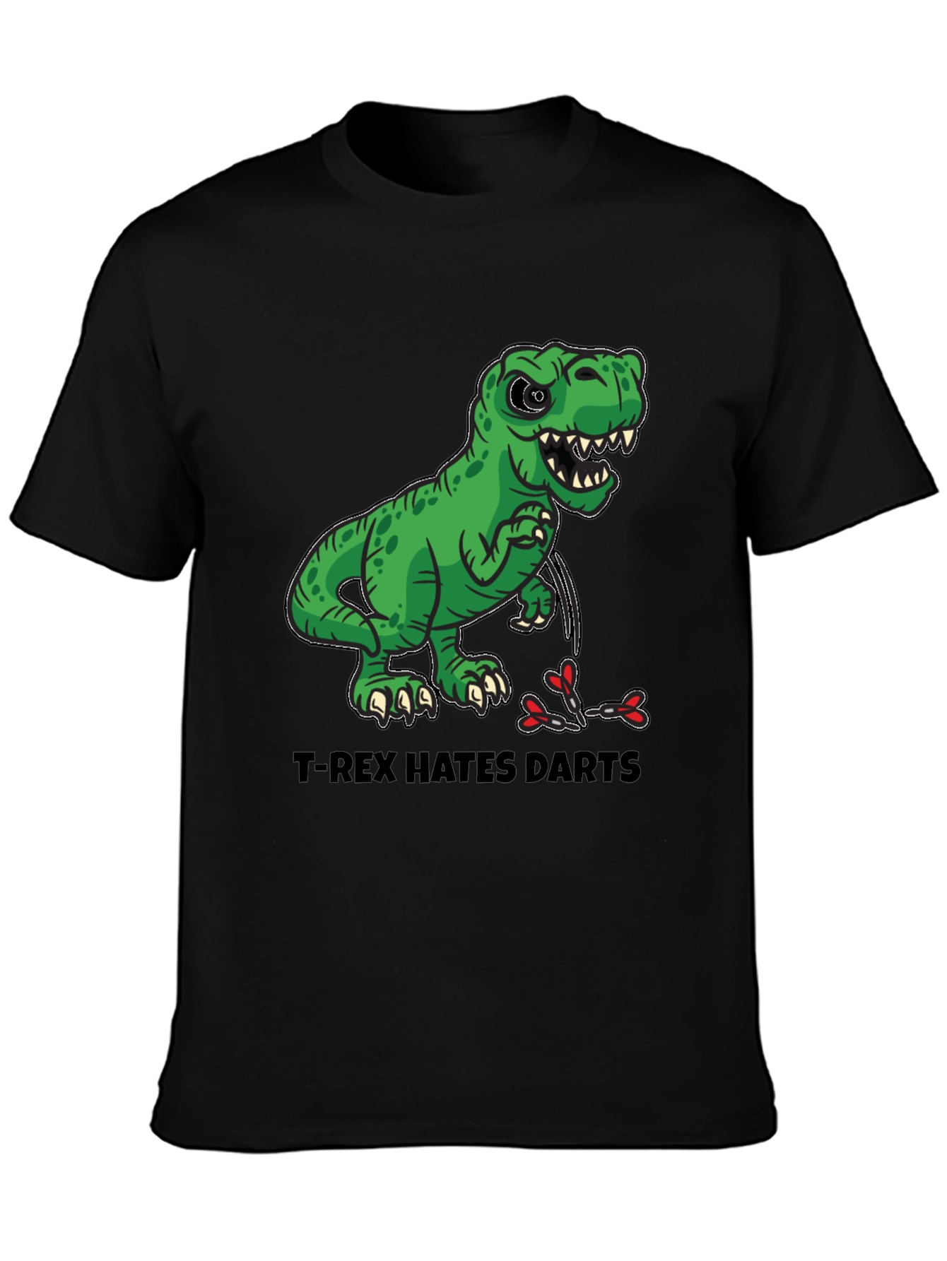 T-Rex Hates Darts T-Shirt - Funny Dinosaur Tee