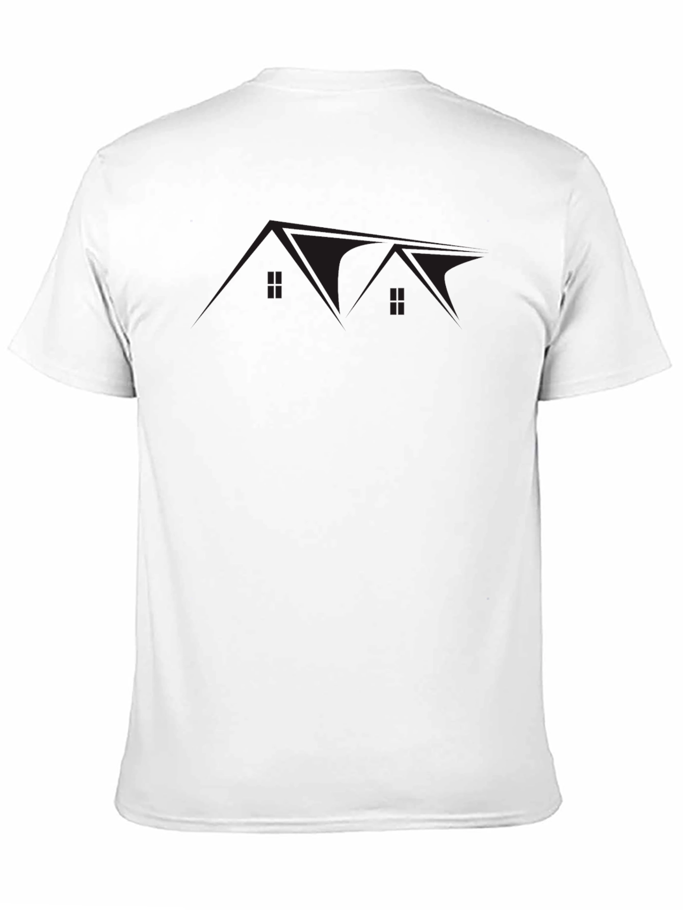 Black Graphic Tee: Architectural Silhouette Design