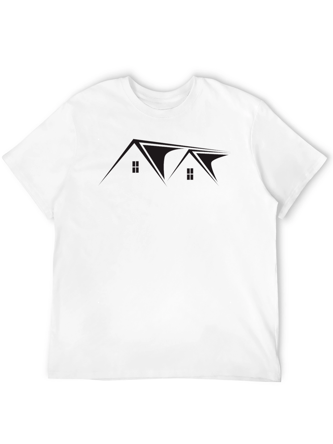 Black Graphic Tee: Architectural Silhouette Design
