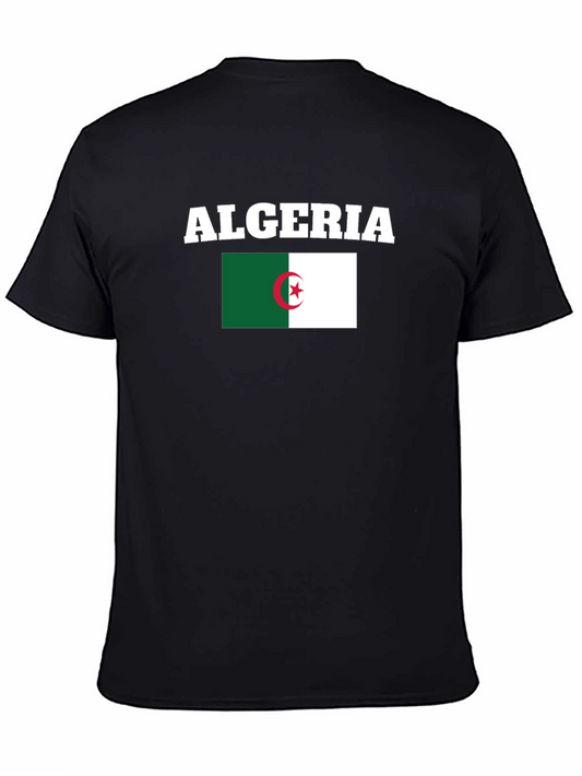 Algeria Flag Graphic T-Shirt - Black