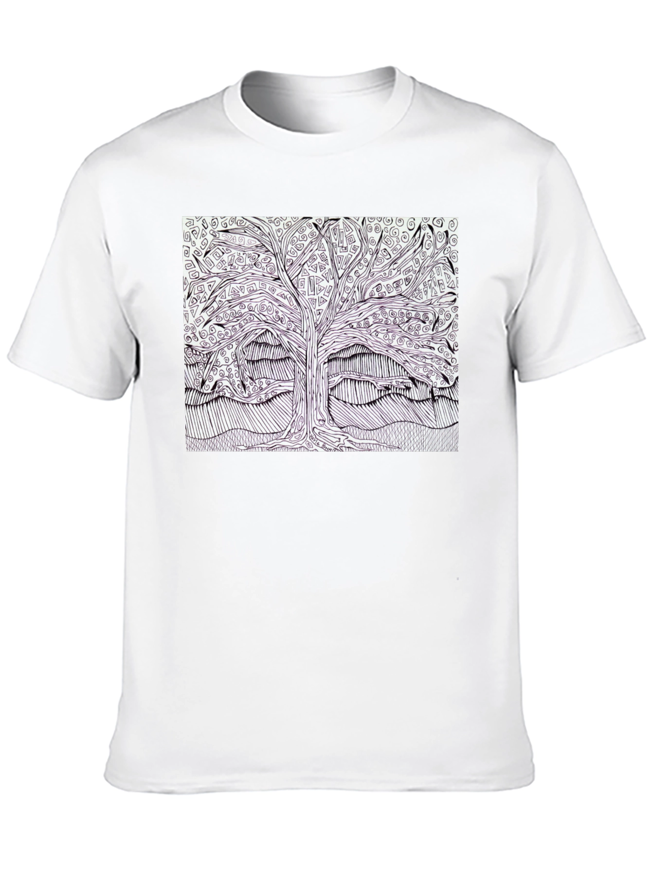 Abstract Tree Graphic Tee - Black