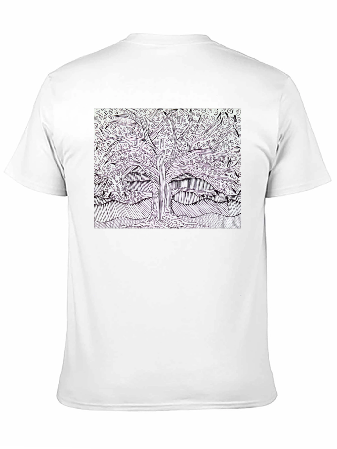 Abstract Tree Graphic Tee - Black