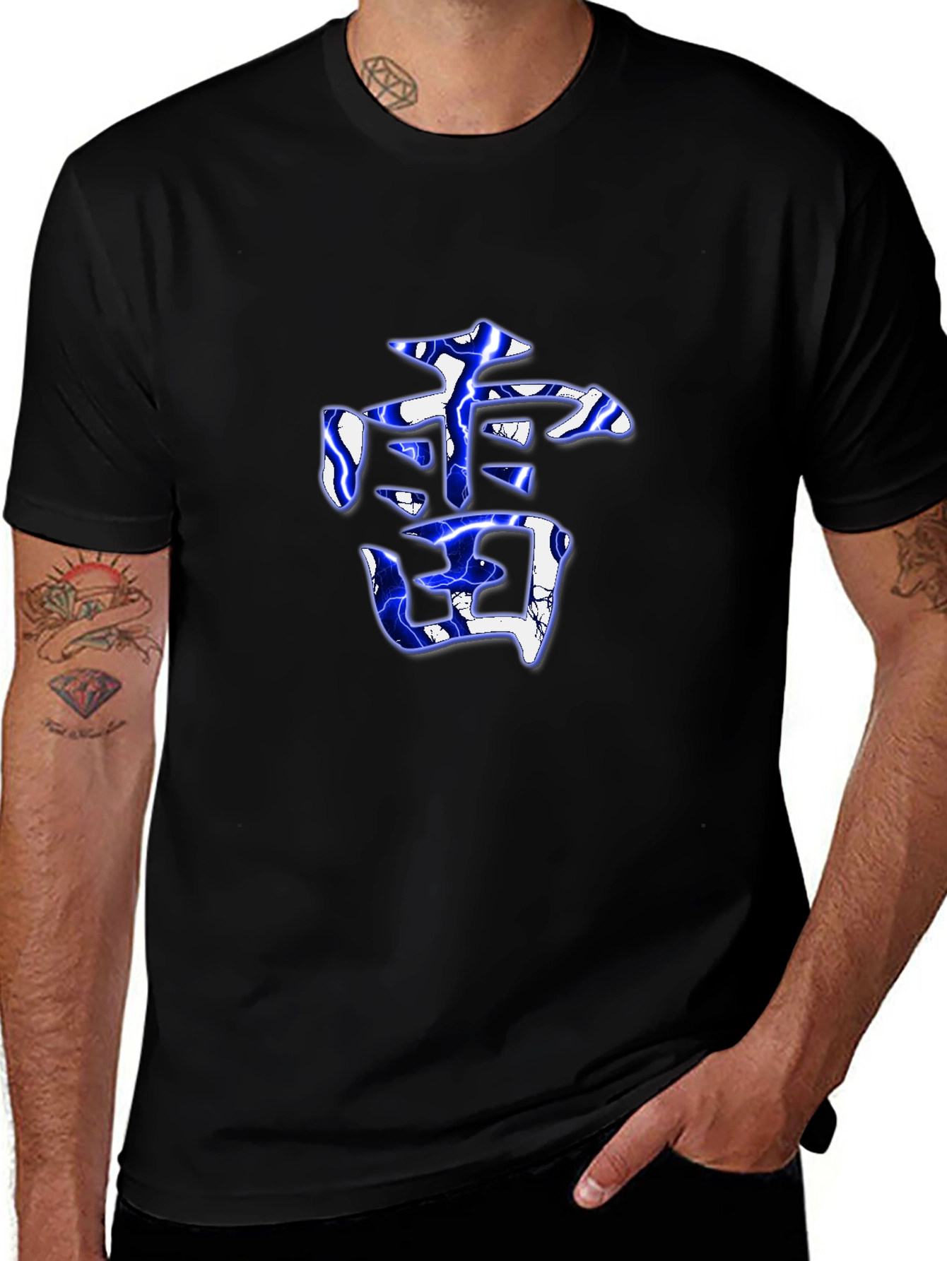 Lightning Kanji Graphic Tee - Black