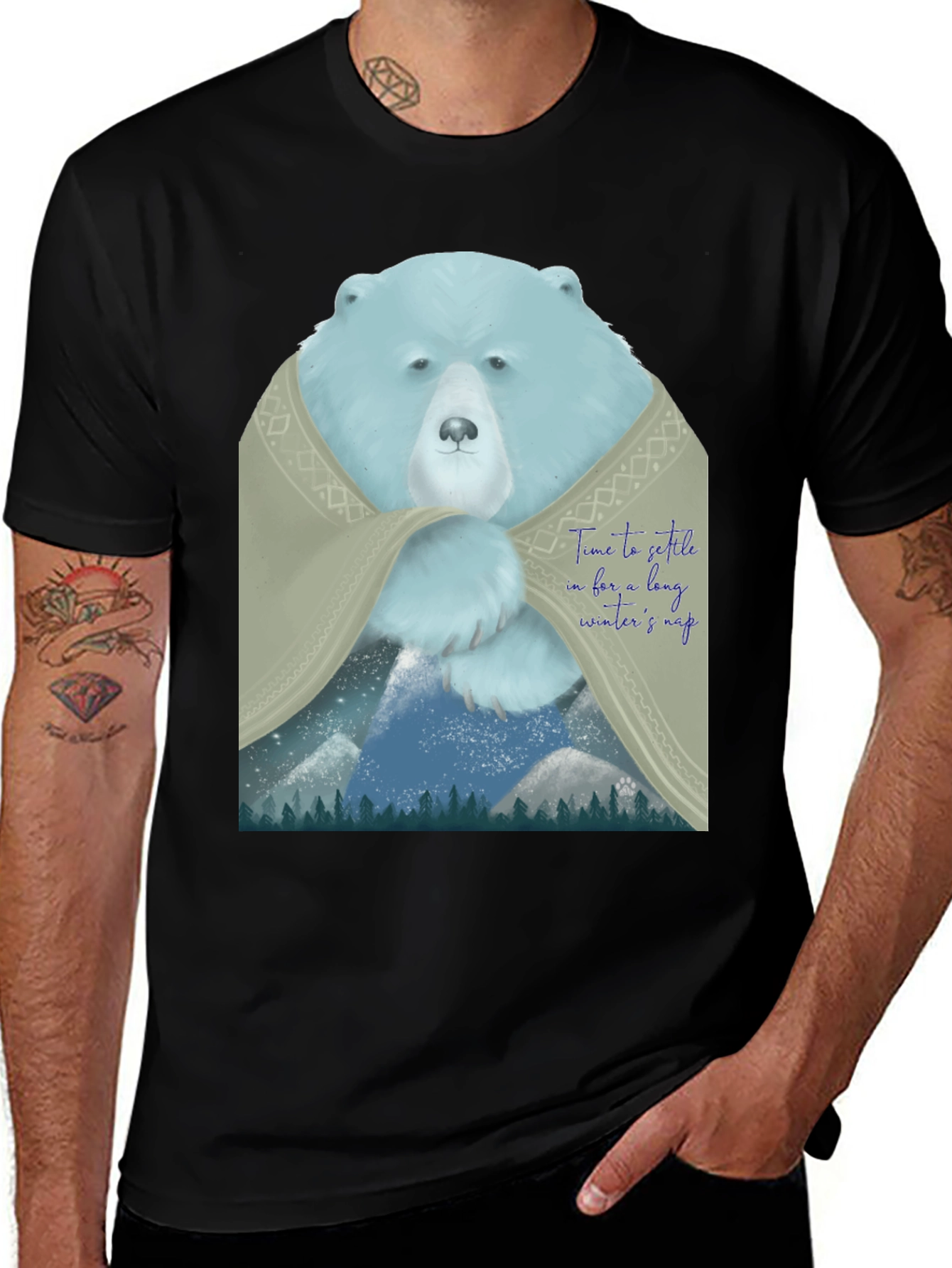 Bear Winter Nap Graphic Tee