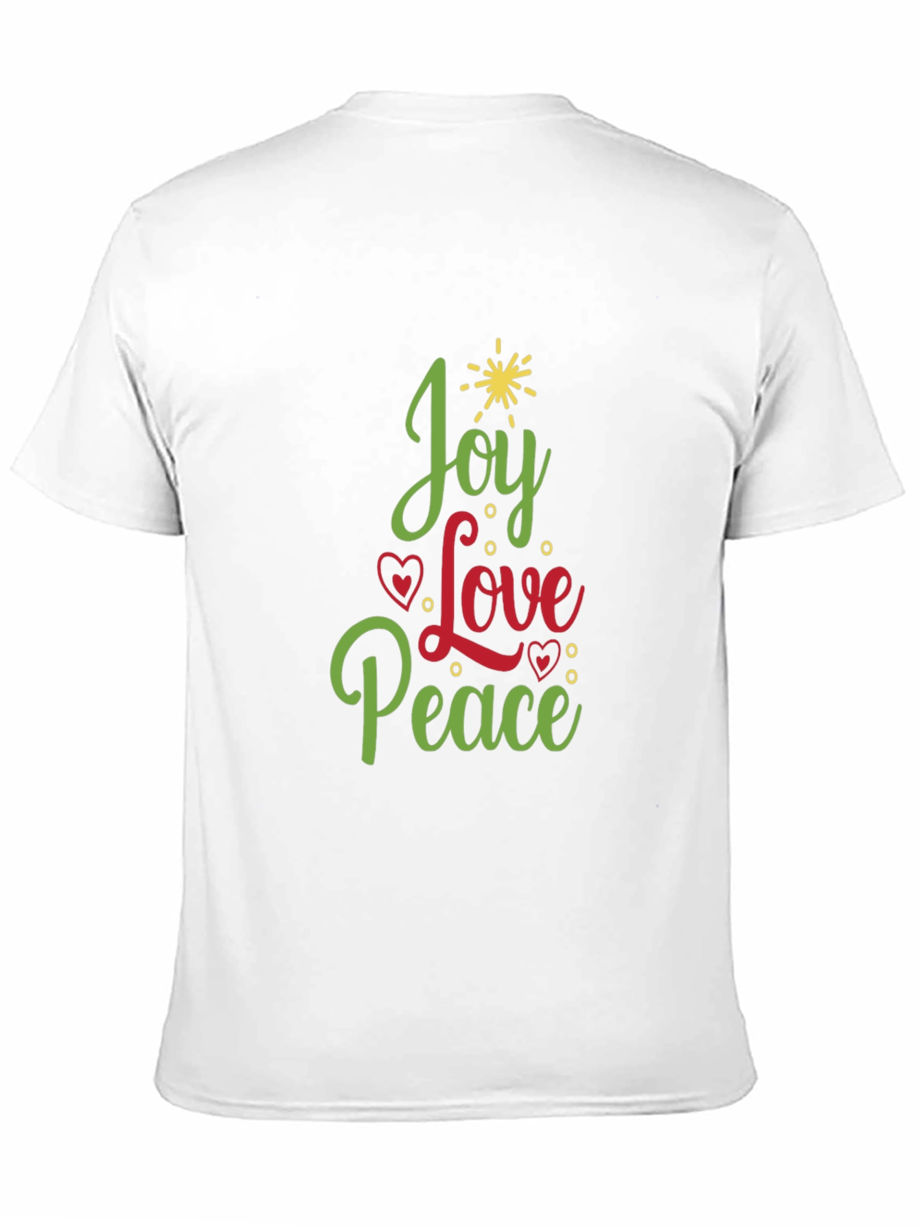 Joy Love Peace Christmas Tree Holiday Graphic Tee