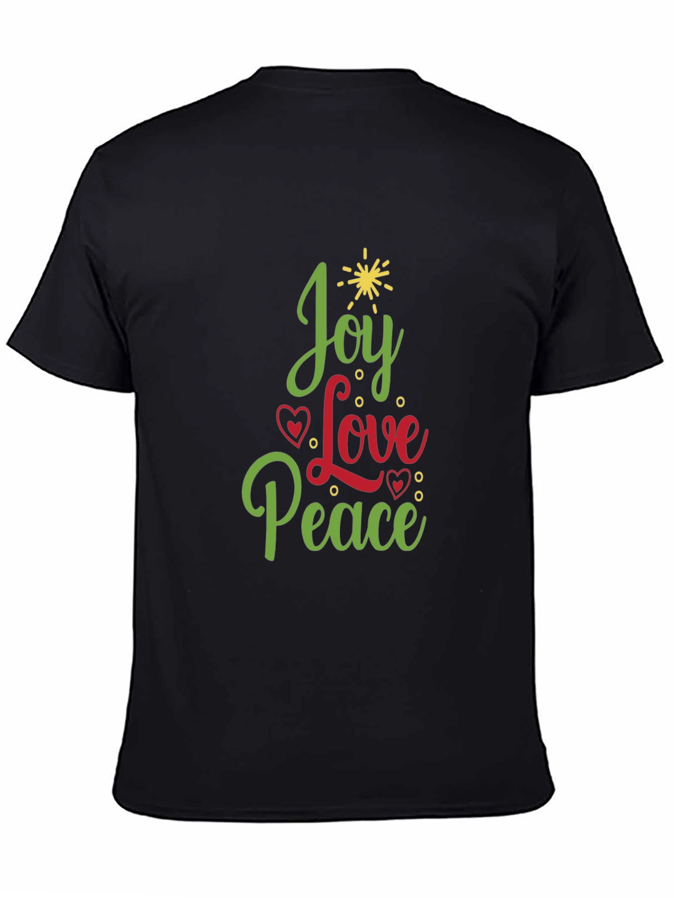 Joy Love Peace Christmas Tree Holiday Graphic Tee