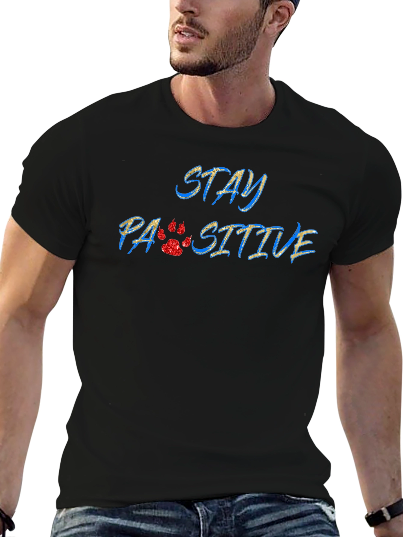 Stay Paw-sitive Graphic T-Shirt