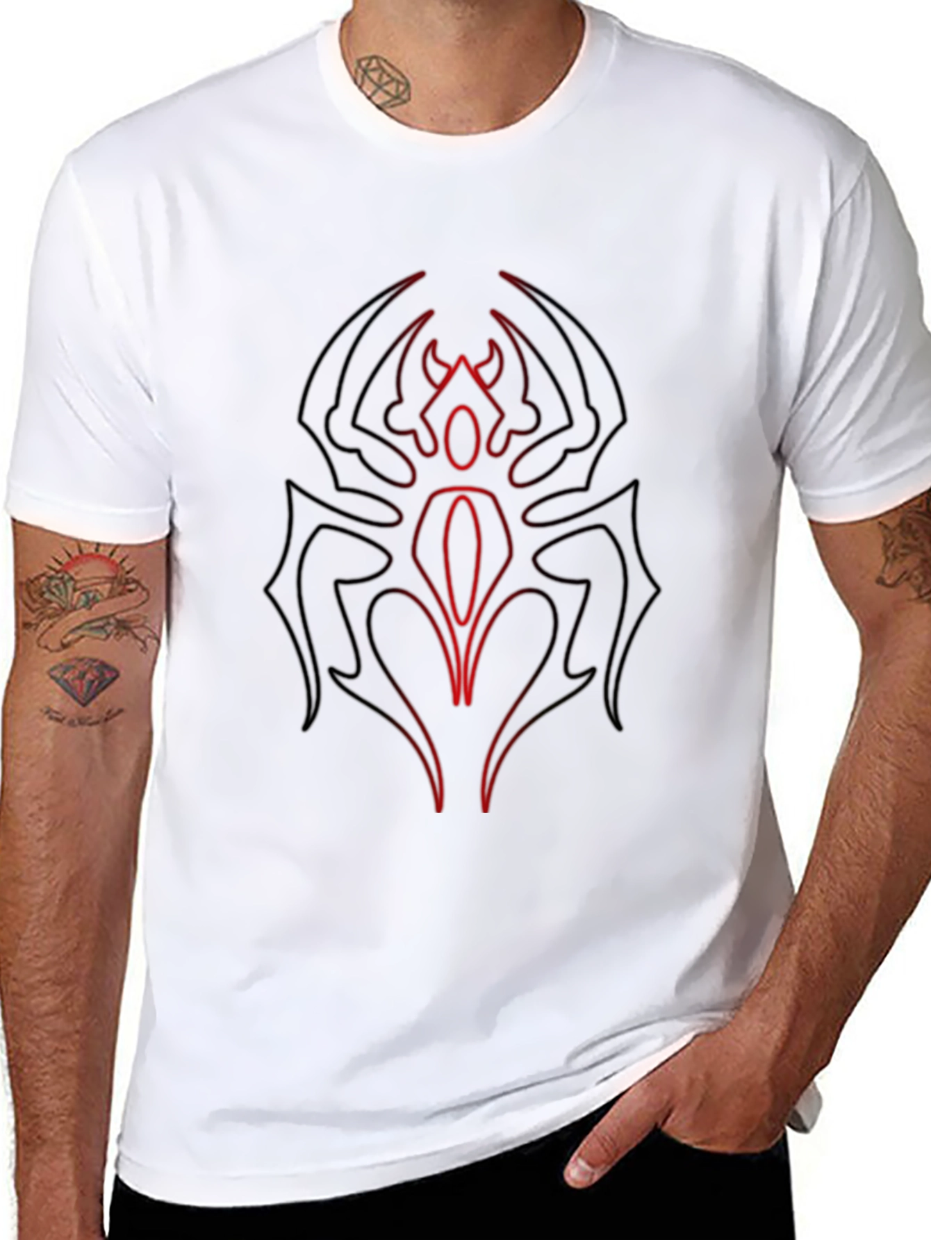 Spider Graphic Tee - Black Cotton Blend