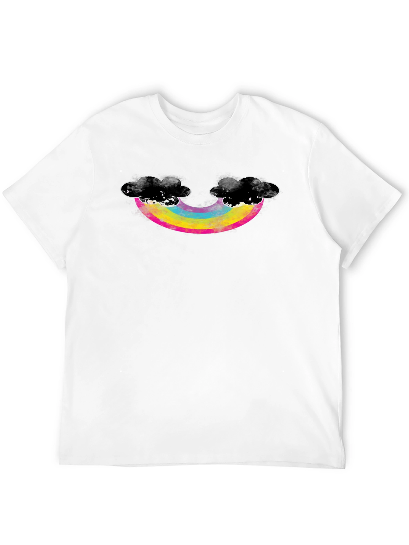 Rainbow & Cloud Graphic Black T-Shirt