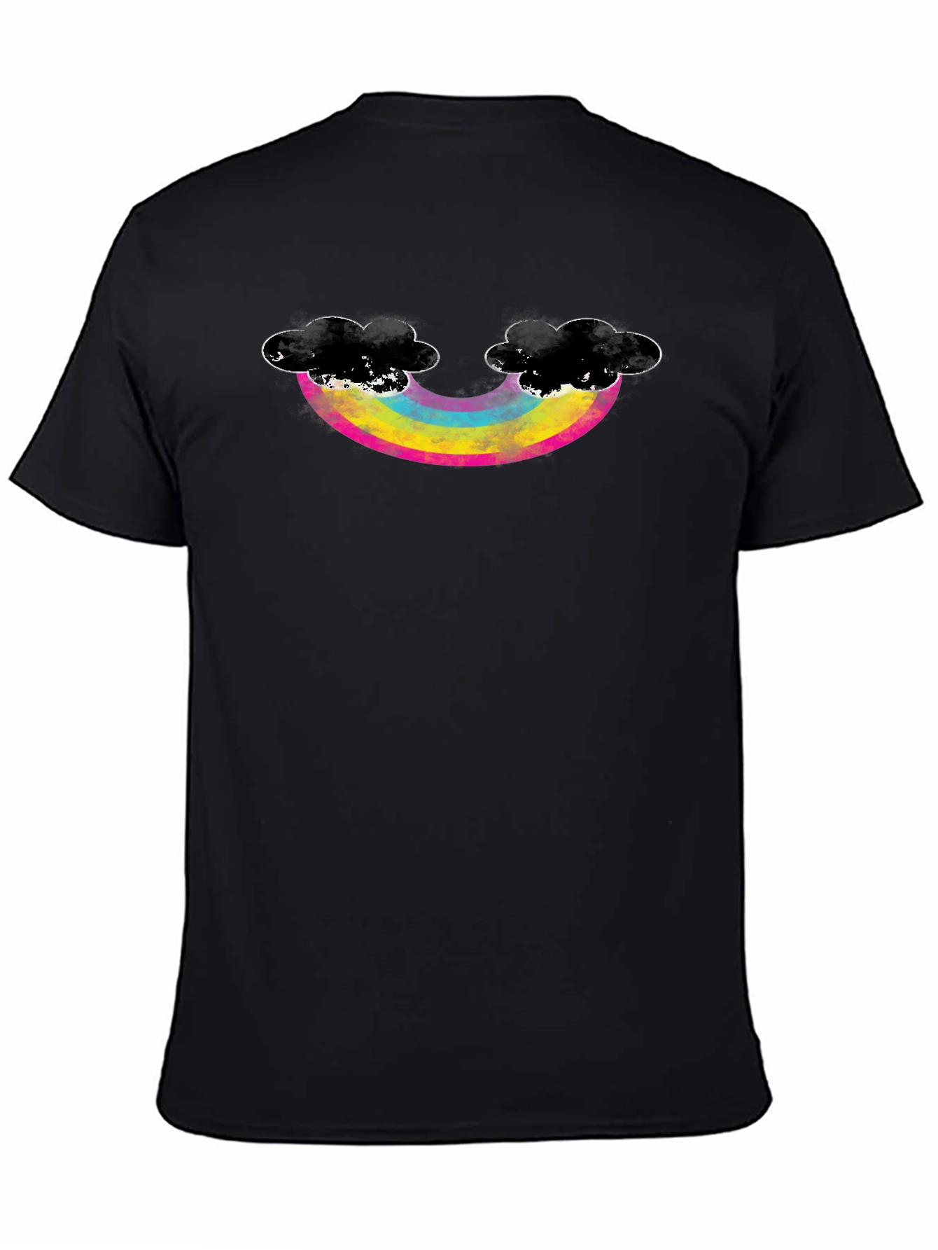 Rainbow & Cloud Graphic Black T-Shirt
