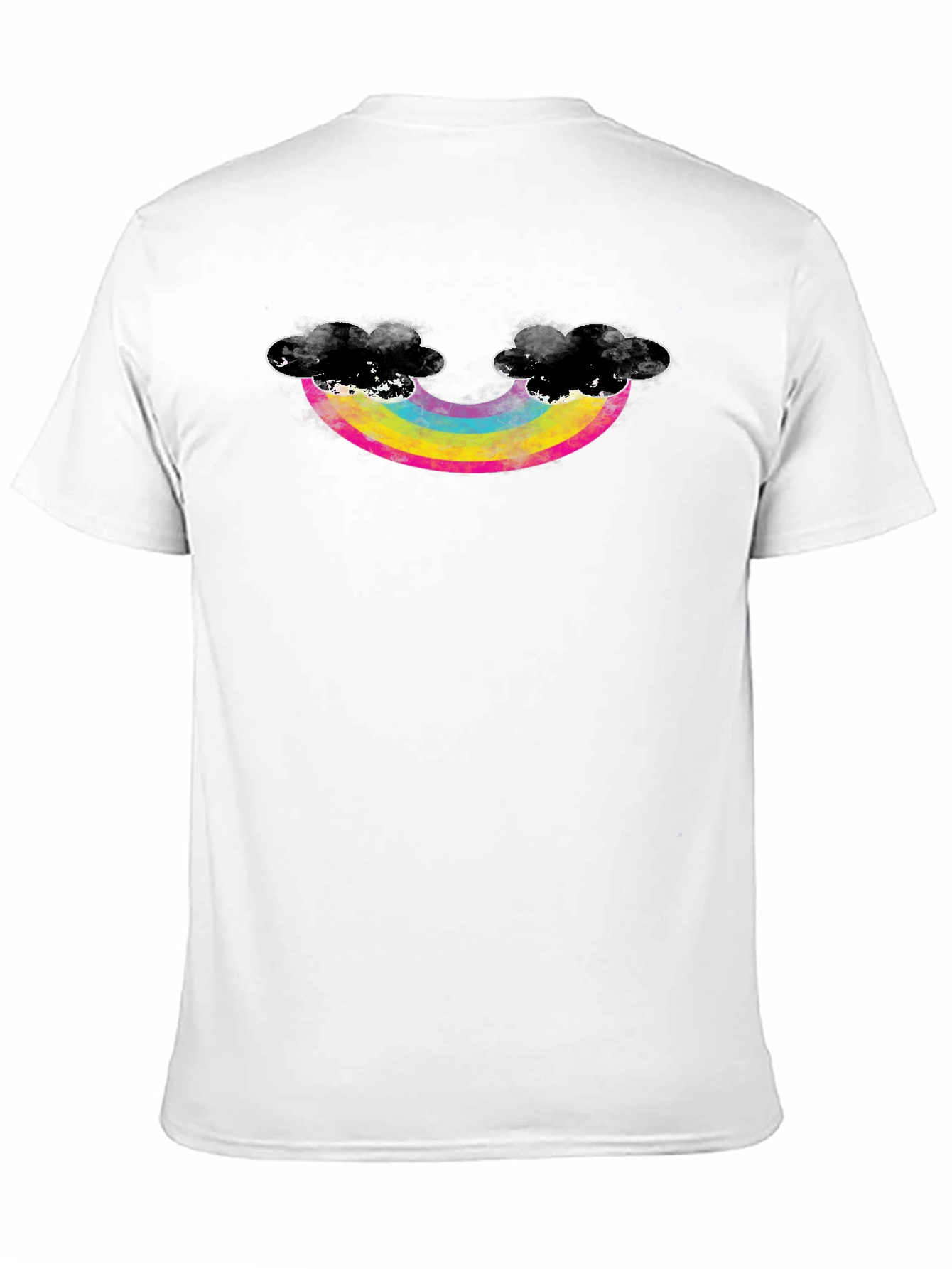 Rainbow & Cloud Graphic Black T-Shirt