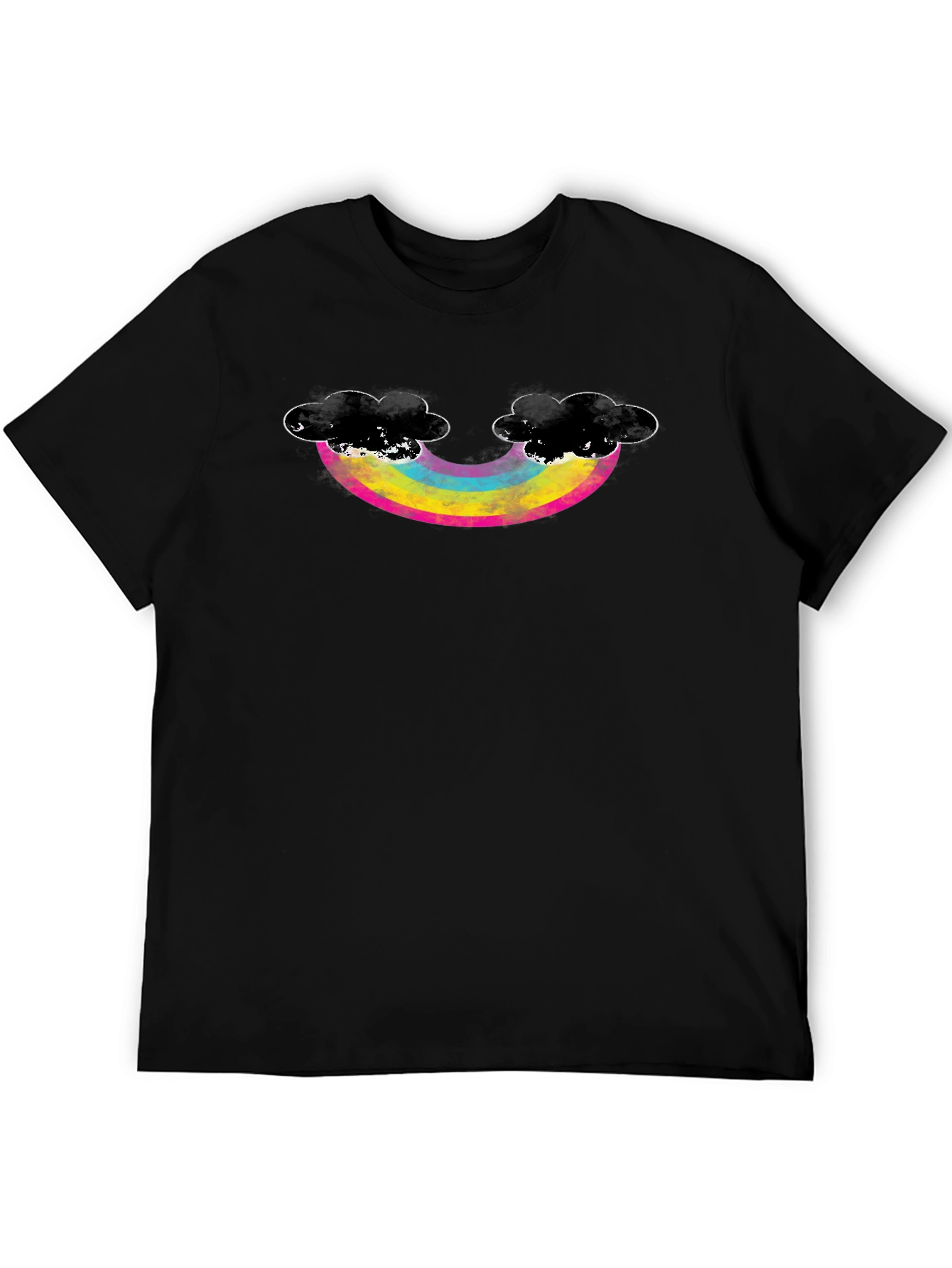Rainbow & Cloud Graphic Black T-Shirt