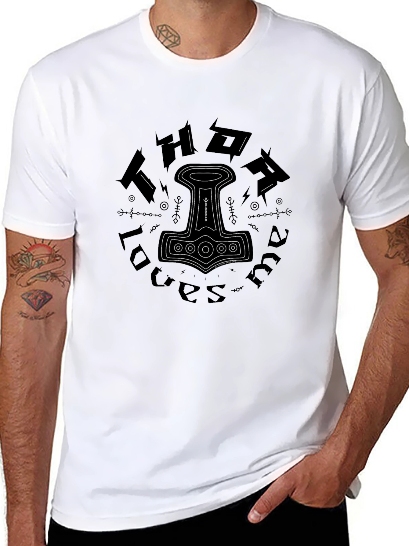 Thor Loves Me Black T-Shirt