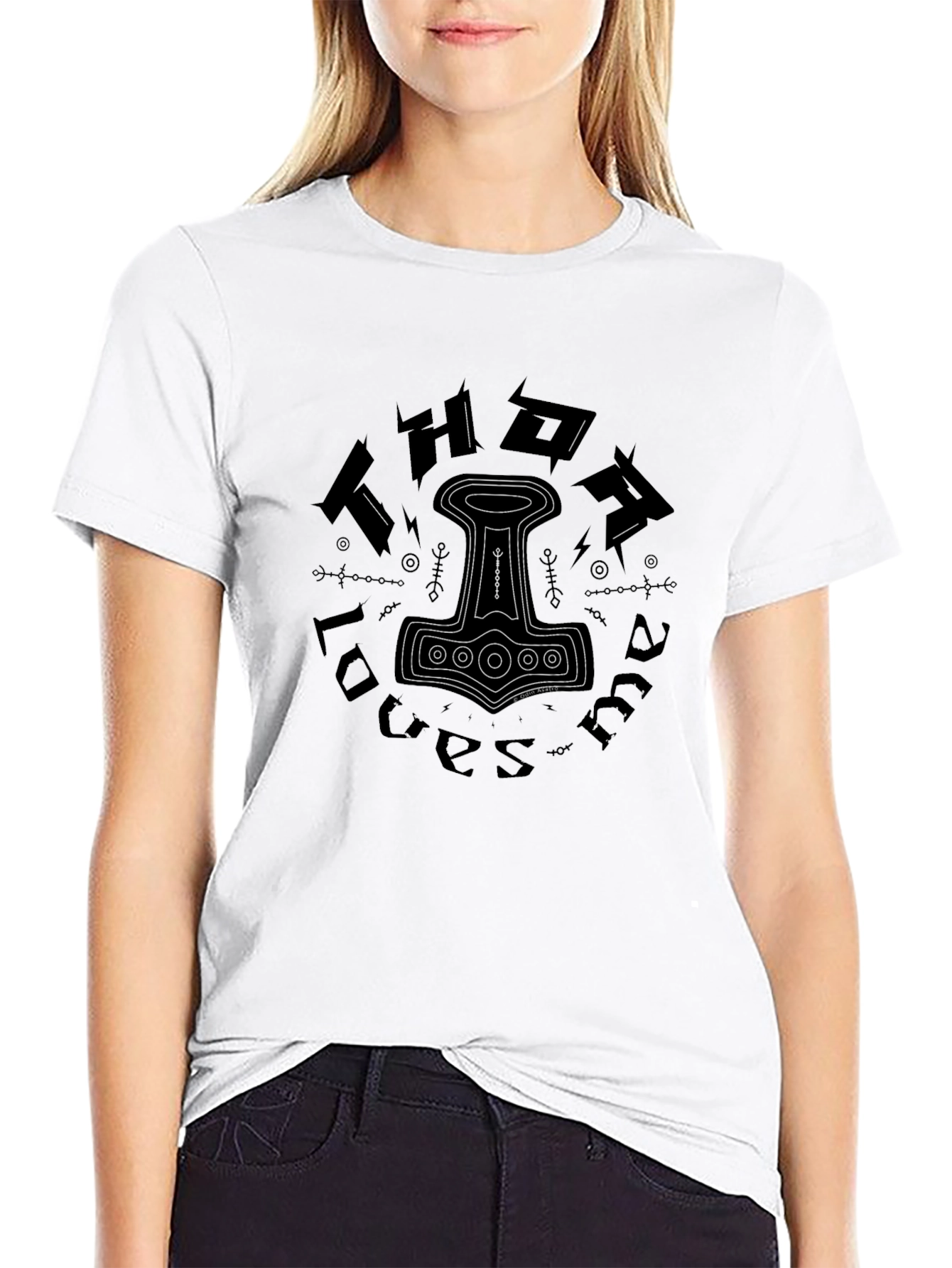 Thor Loves Me Black T-Shirt
