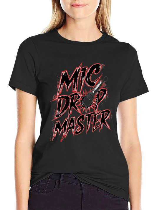 Mic Drop Master Graphic Tee - Black Cotton