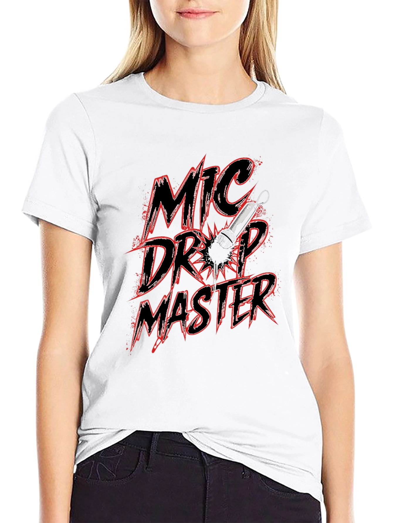 Mic Drop Master Graphic Tee - Black Cotton