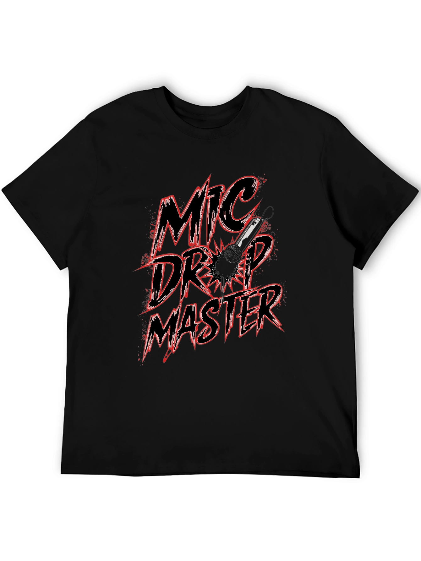 Mic Drop Master Graphic Tee - Black Cotton
