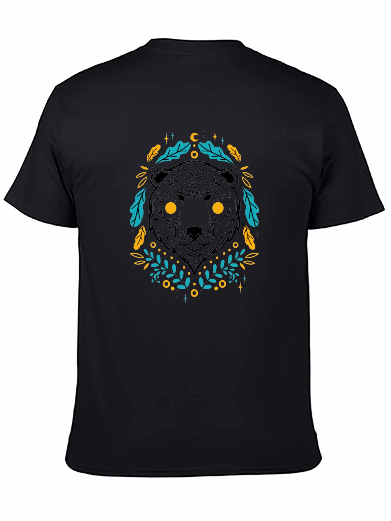 Mystic Bear Graphic Tee - Black Cotton