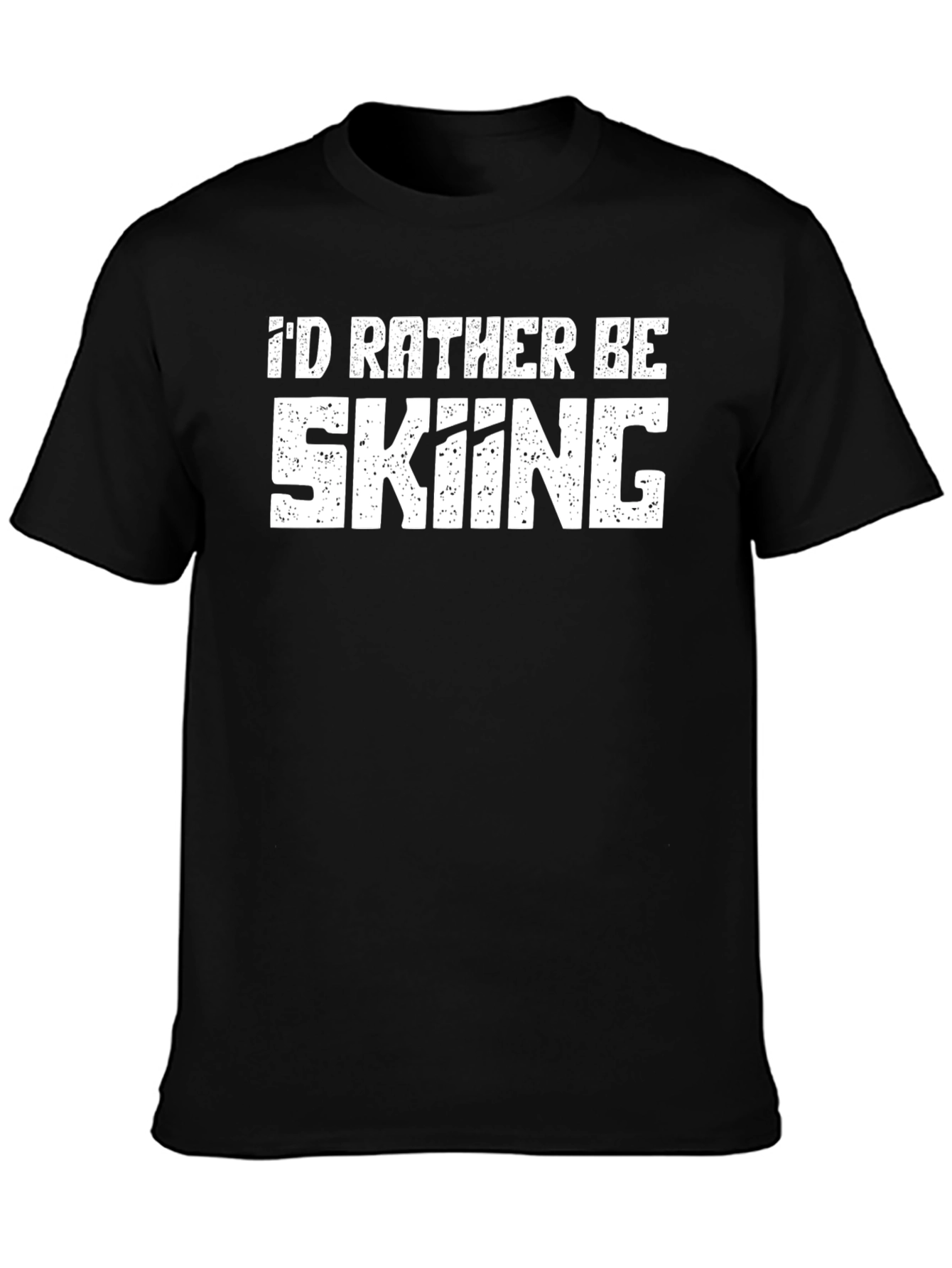 Id Rather Be Skiing T-Shirt - Black Cotton