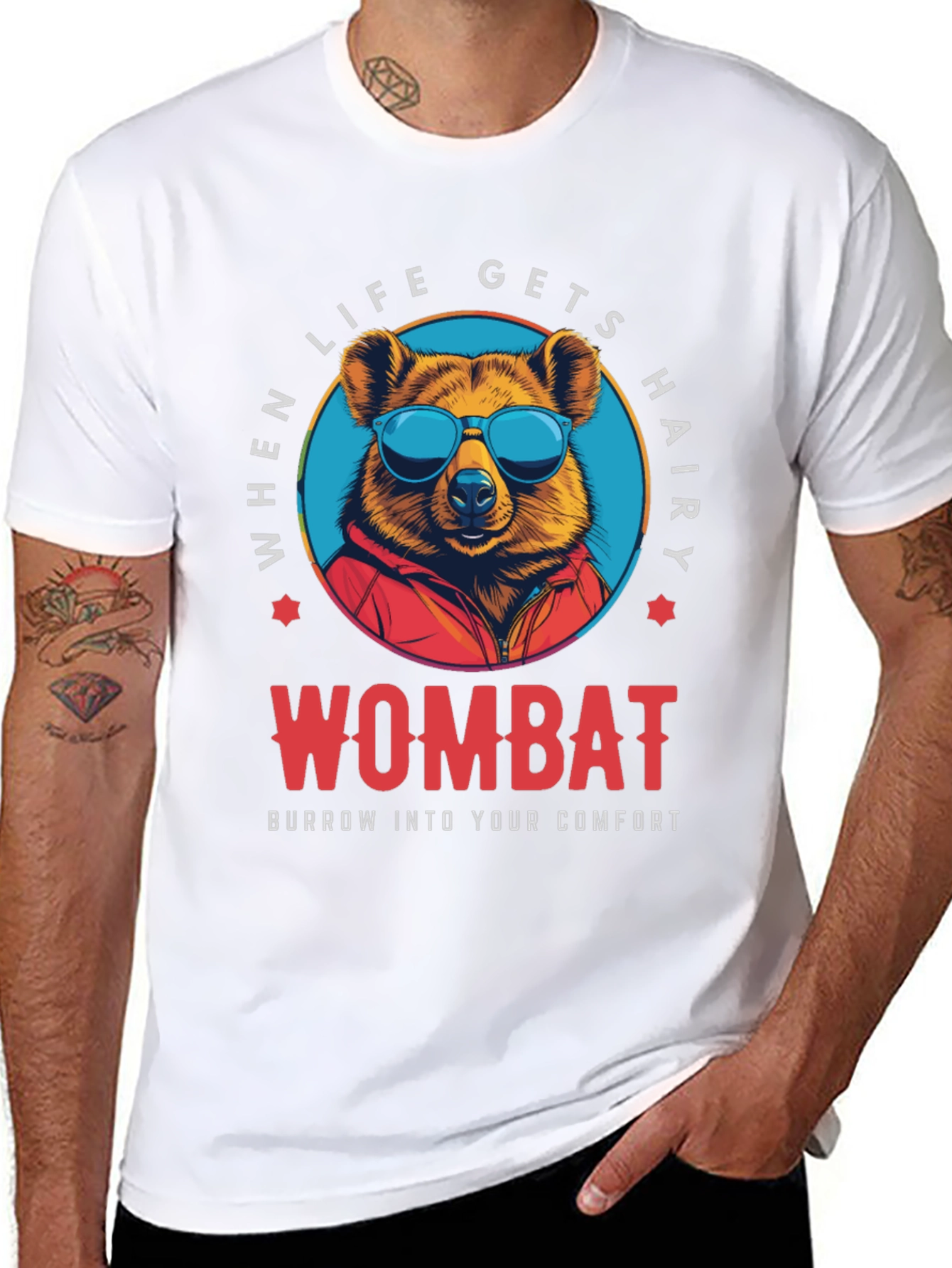 Wombat Comfort T-Shirt - When Life Gets Hairy