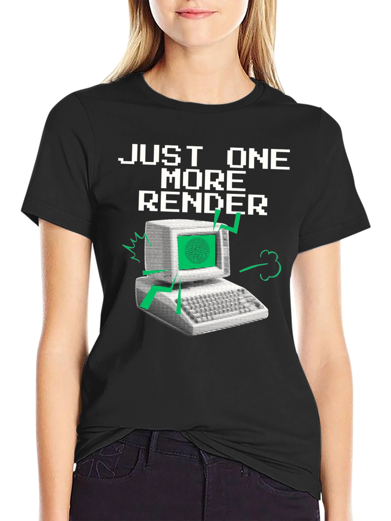 Just One More Render Black Graphic T-Shirt