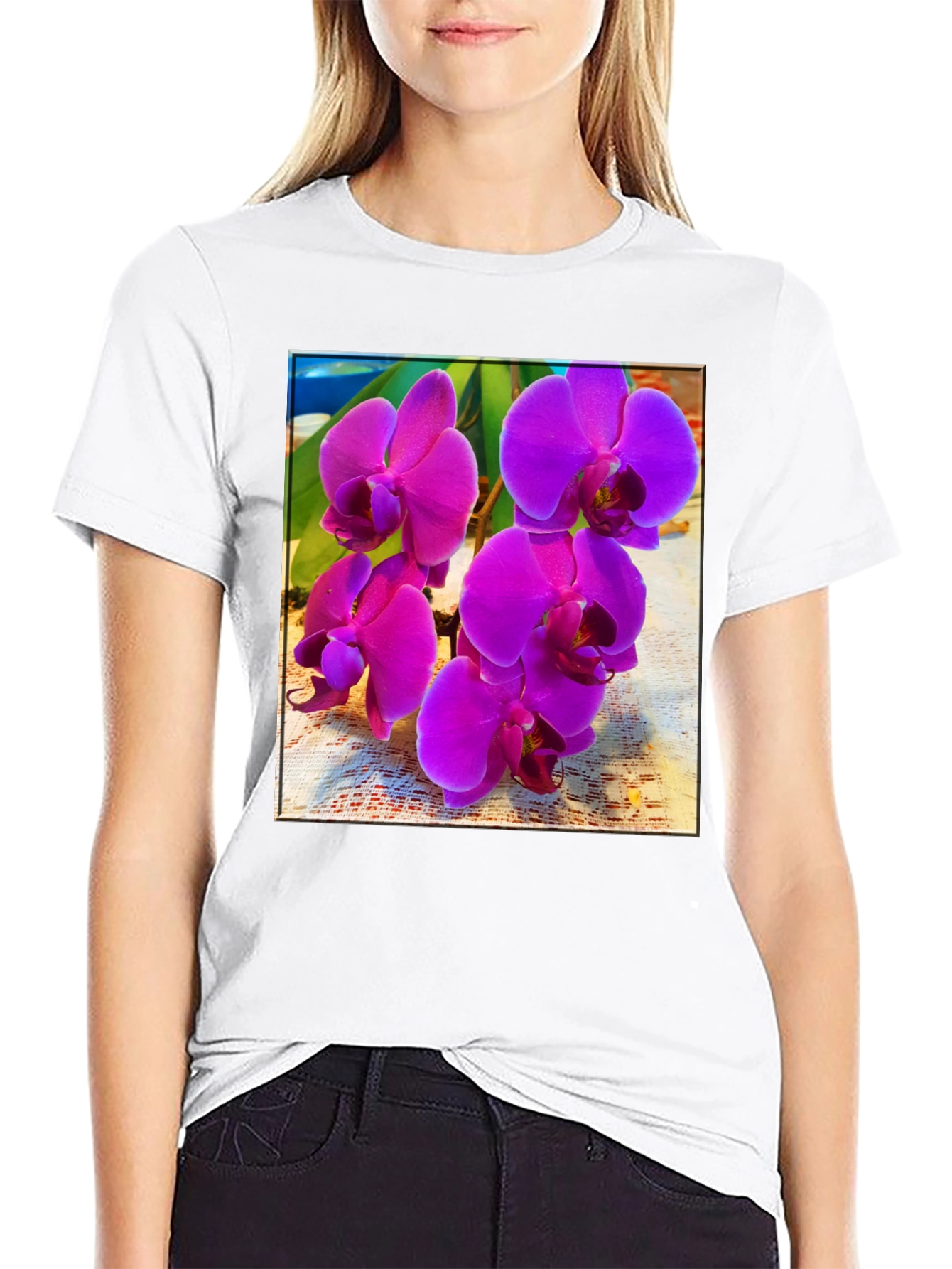 Orchid Flower Graphic T-Shirt