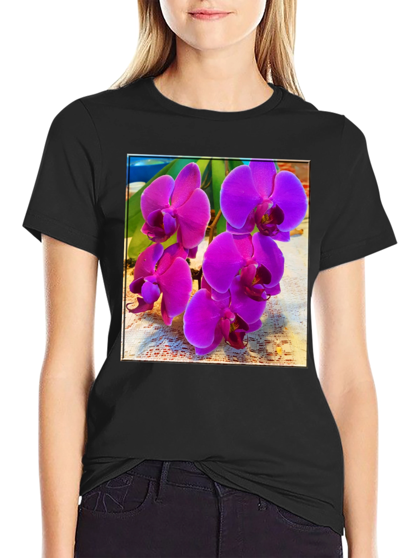 Orchid Flower Graphic T-Shirt