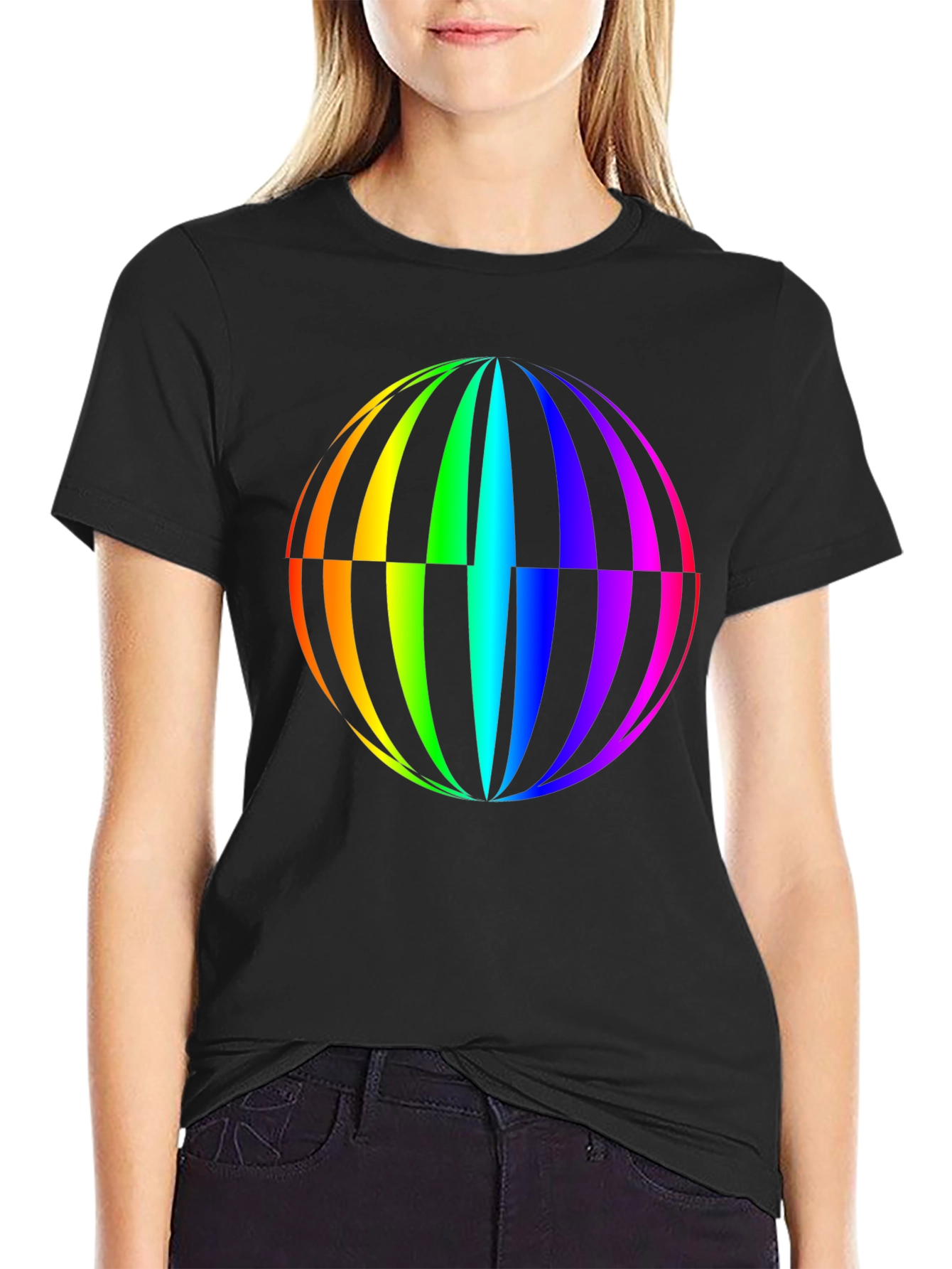 Rainbow Globe Graphic T-Shirt - Vivid Design