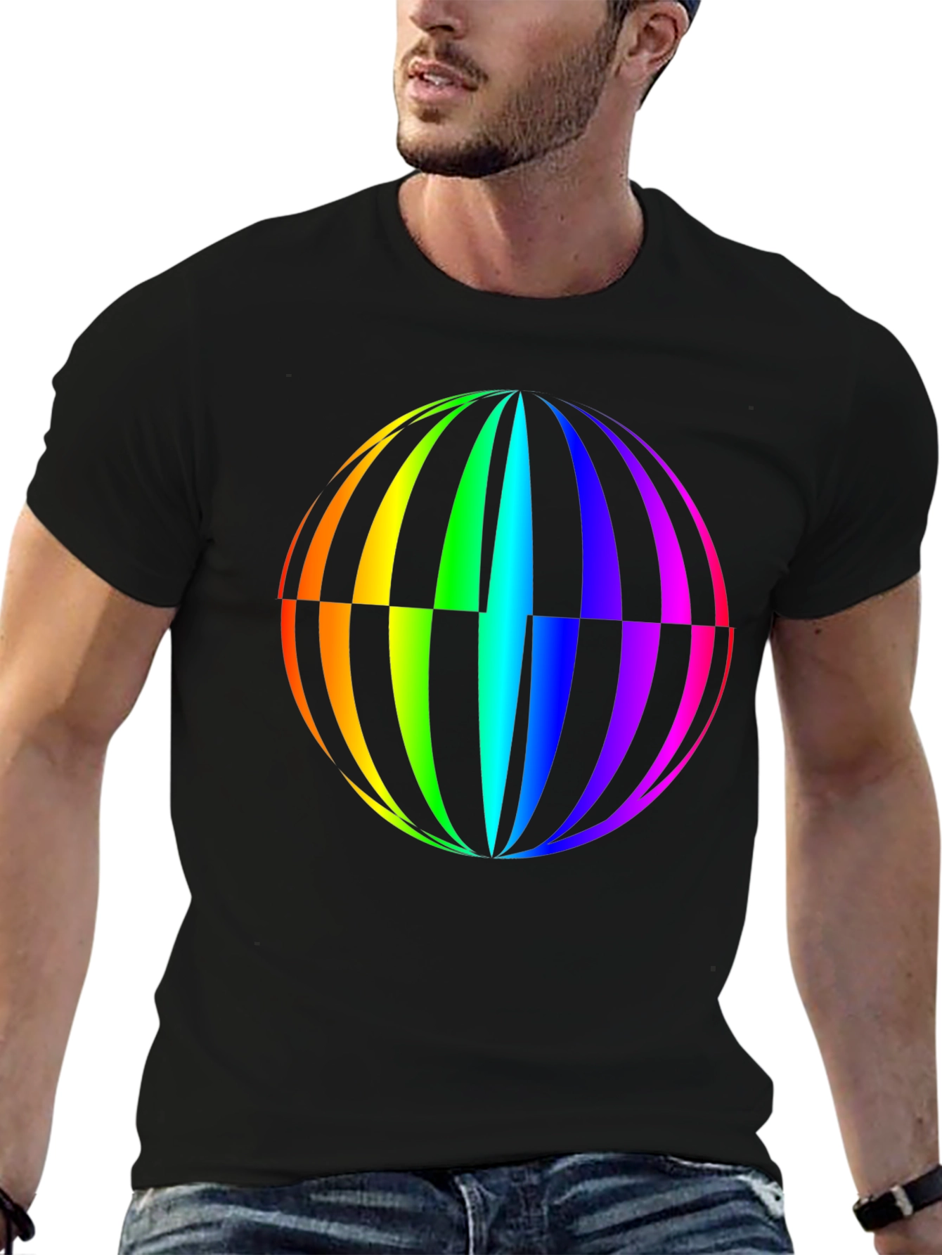 Rainbow Globe Graphic T-Shirt - Vivid Design