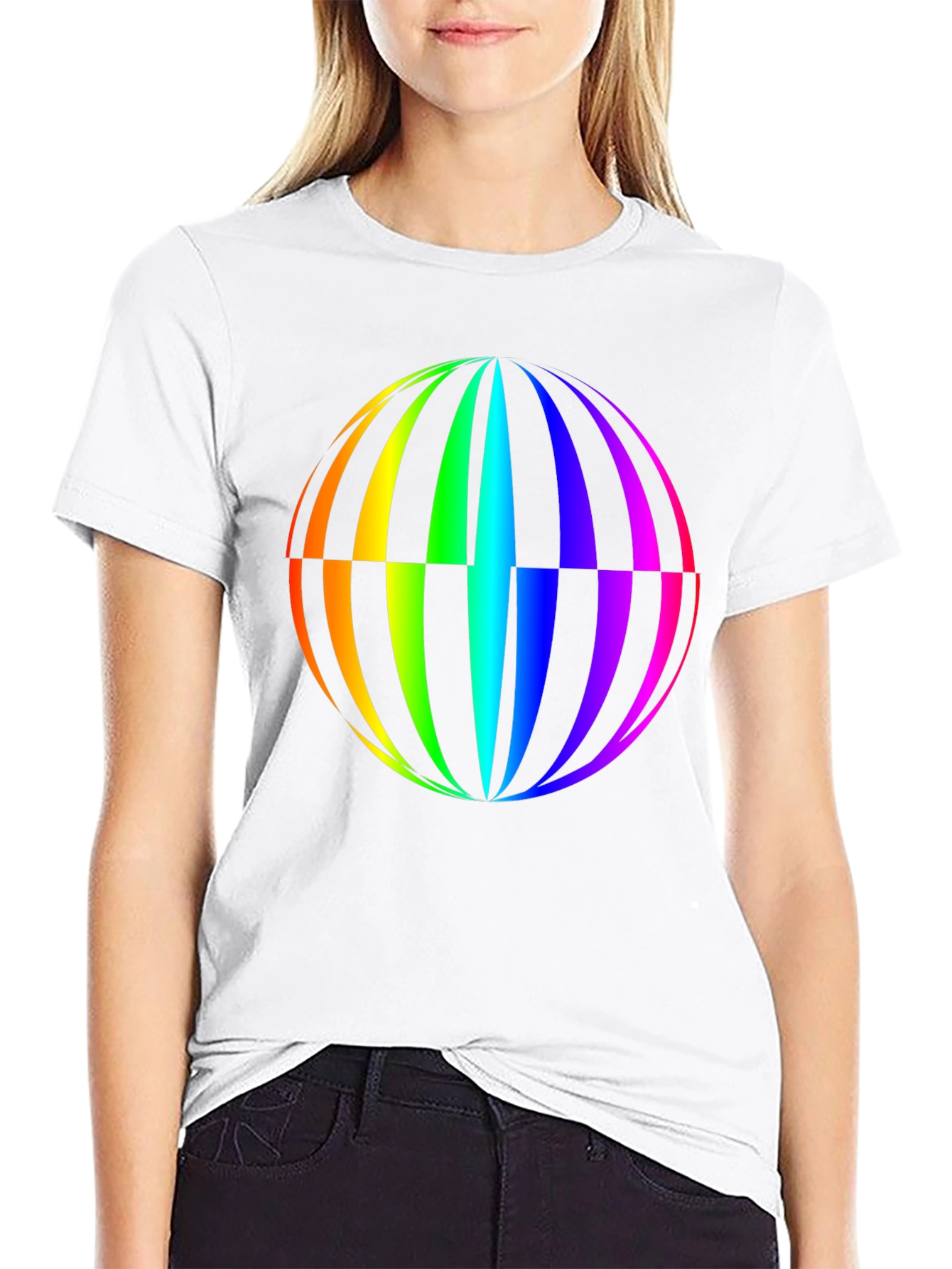 Rainbow Globe Graphic T-Shirt - Vivid Design