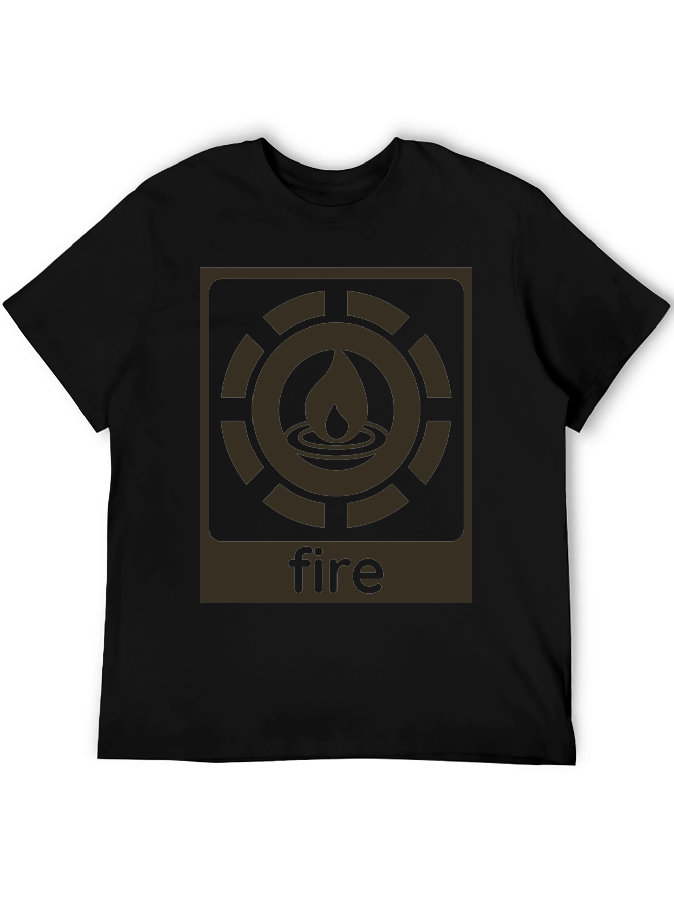 Fire Element Graphic Tee - Black Cotton T-Shirt