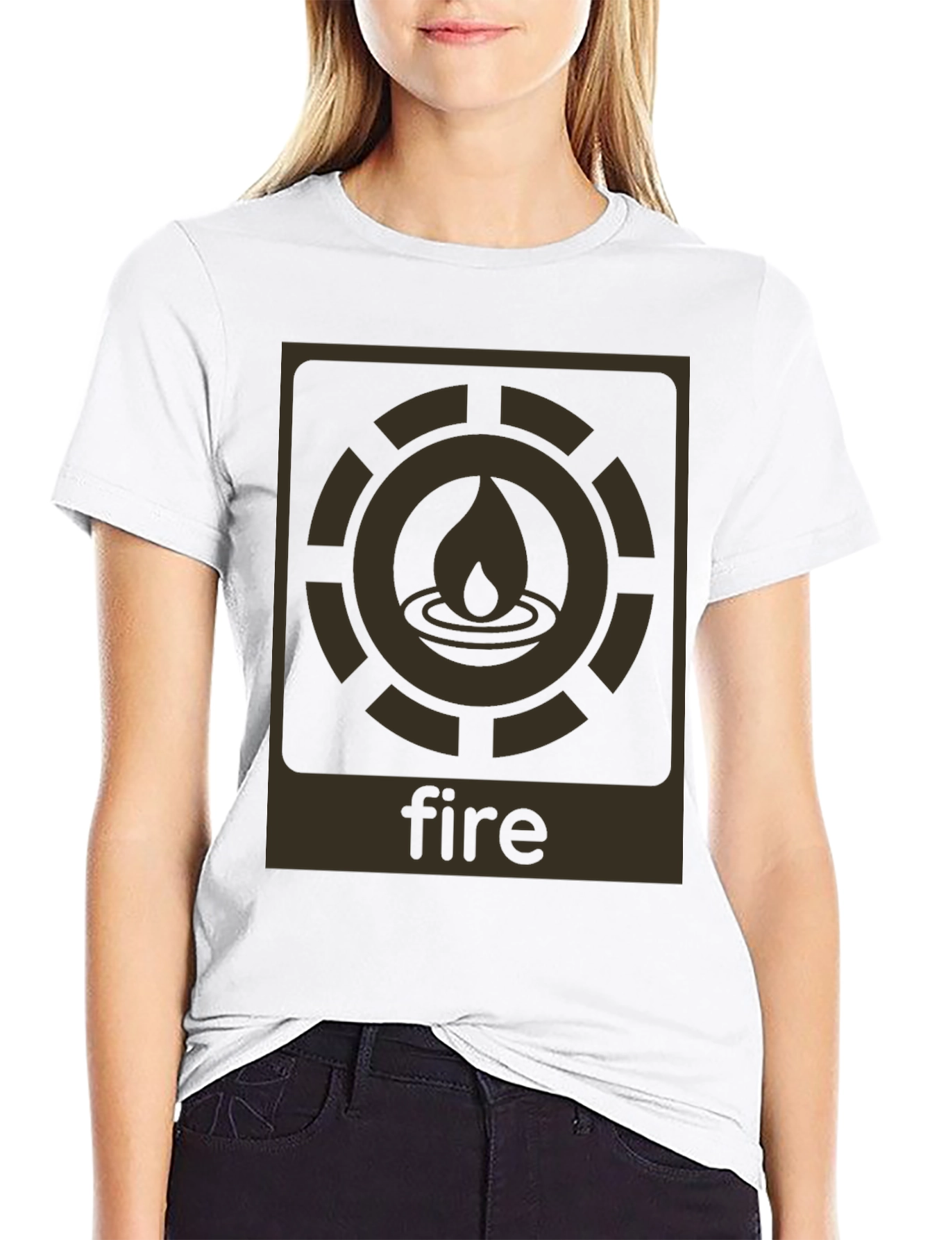 Fire Element Graphic Tee - Black Cotton T-Shirt