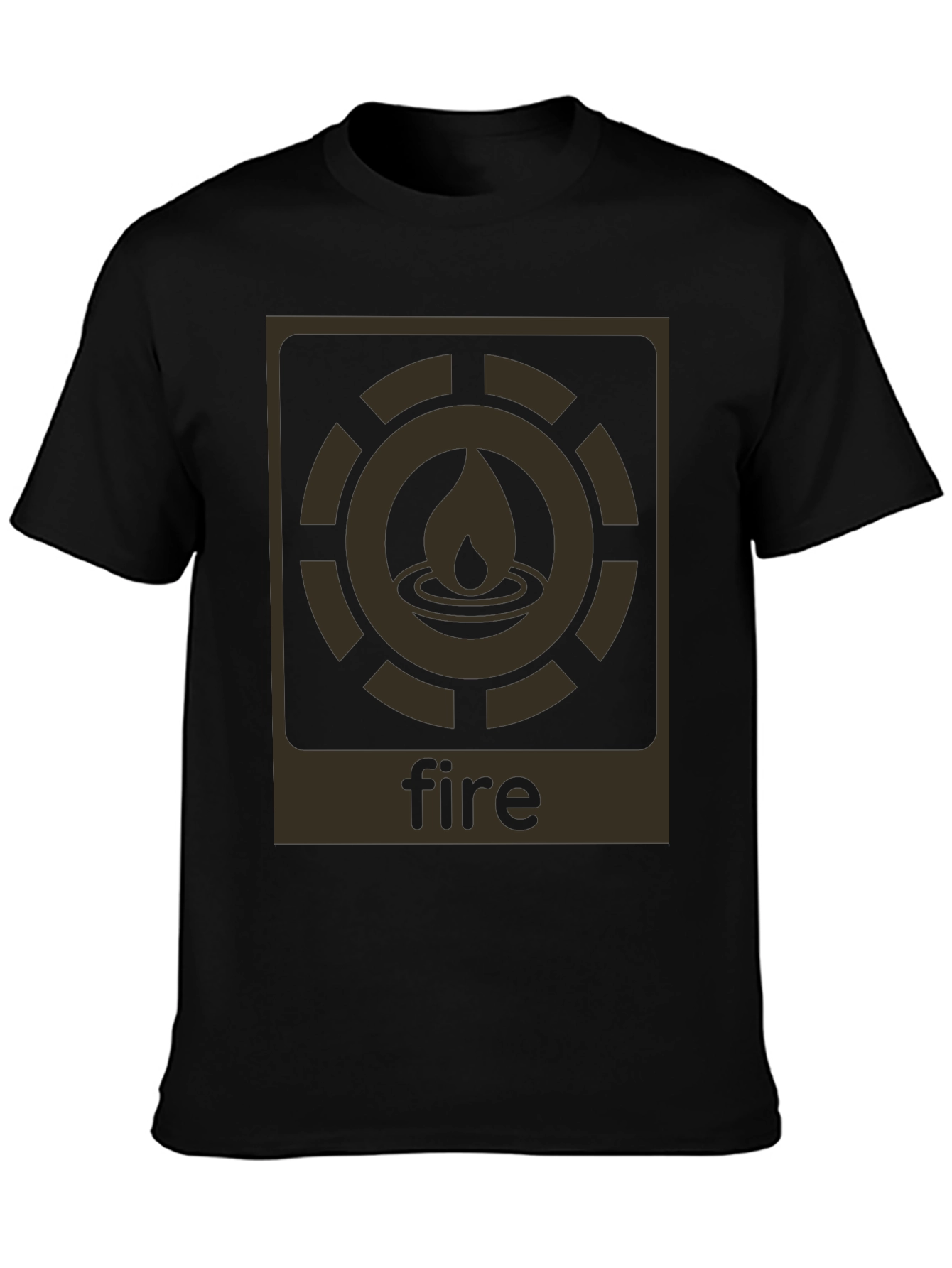 Fire Element Graphic Tee - Black Cotton T-Shirt