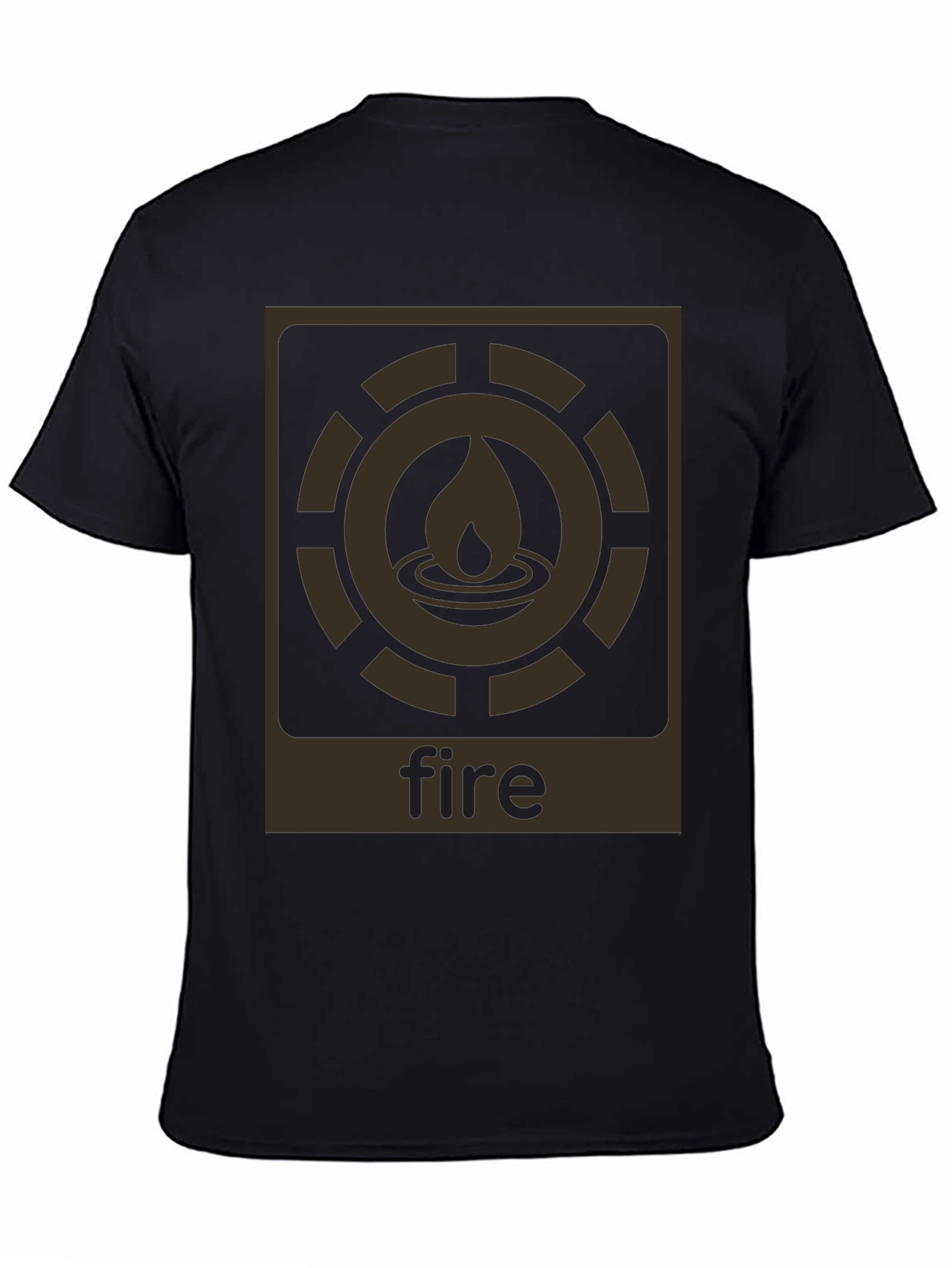 Fire Element Graphic Tee - Black Cotton T-Shirt