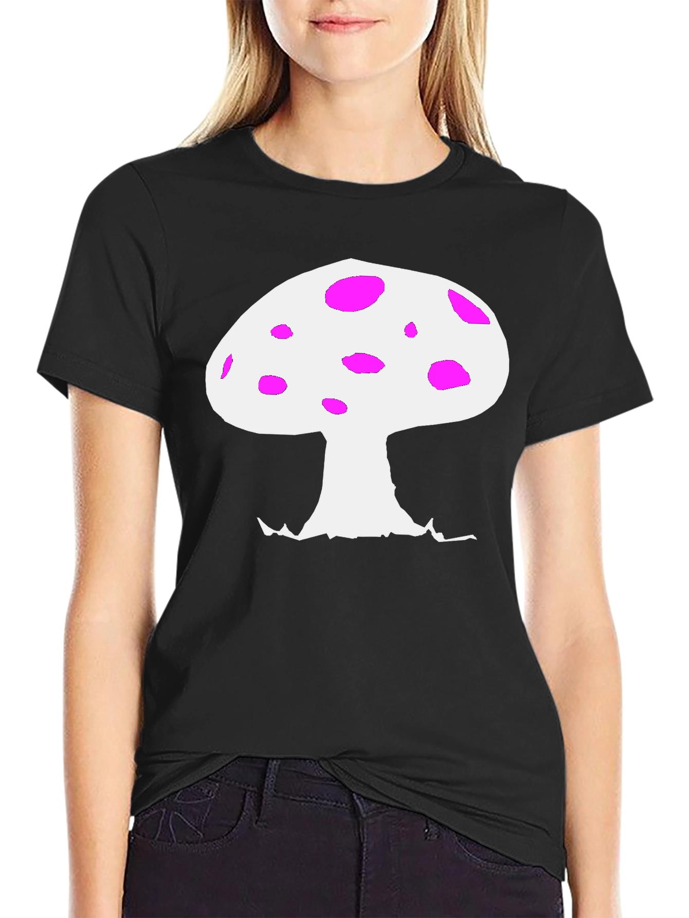 Mushroom Graphic Tee - Black Casual Shirt