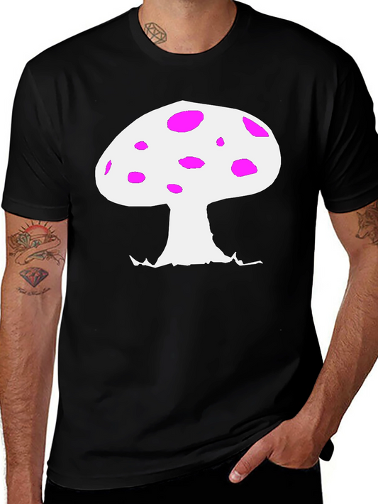 Mushroom Graphic Tee - Black Casual Shirt
