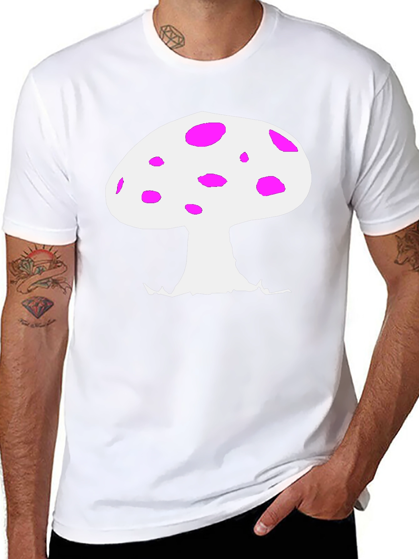 Mushroom Graphic Tee - Black Casual Shirt