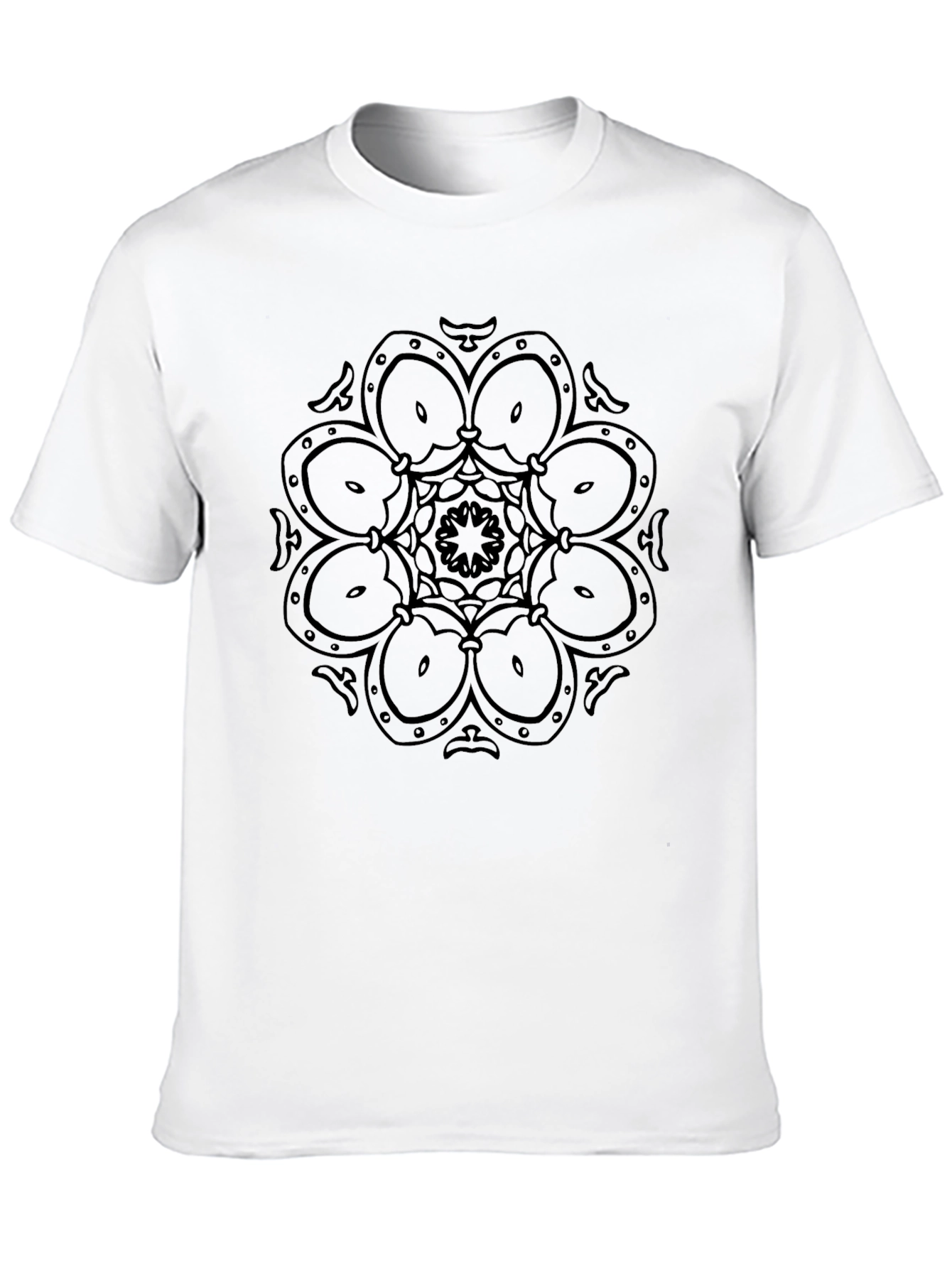 Black Mandala Print T-Shirt