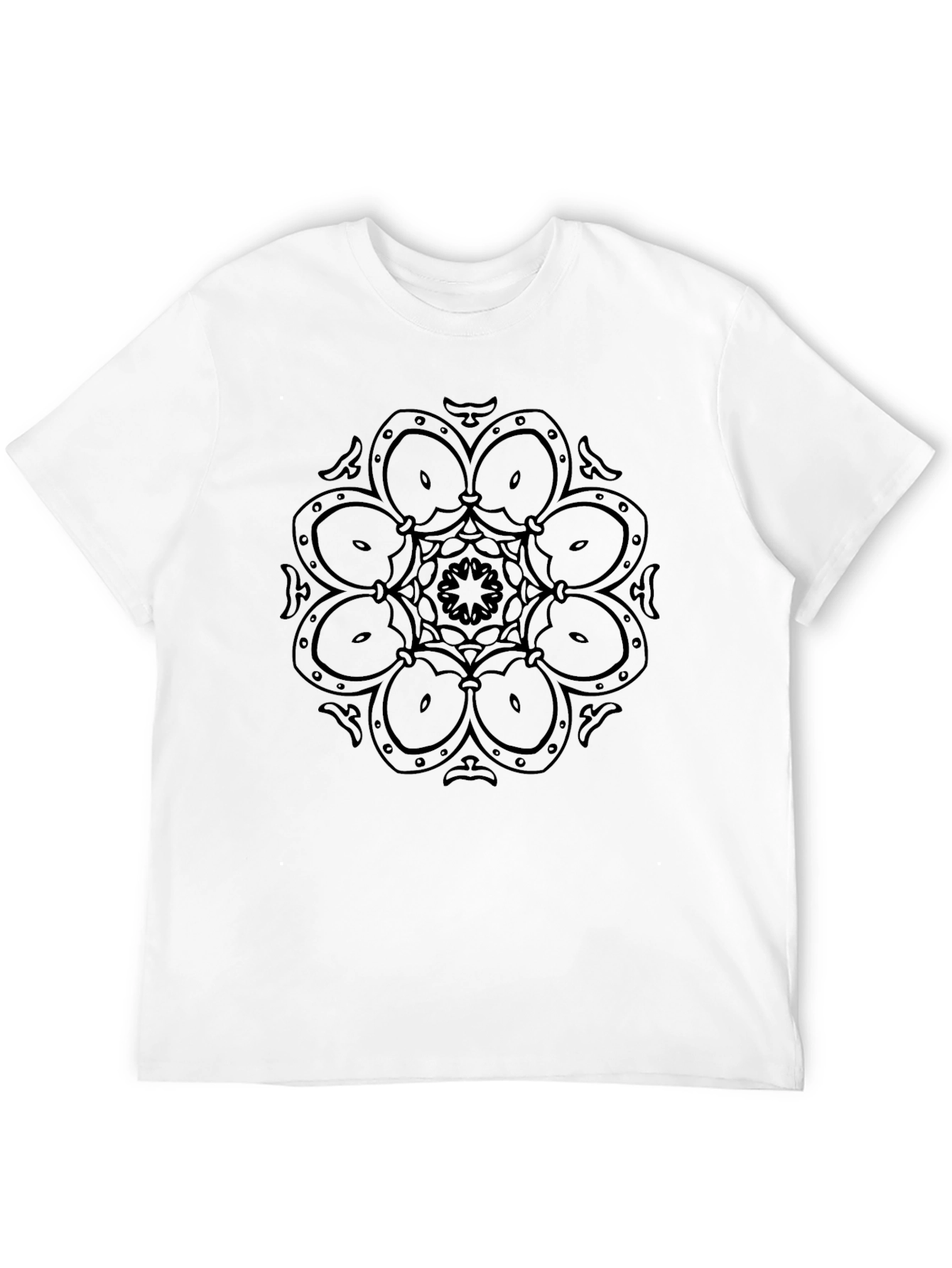 Black Mandala Print T-Shirt