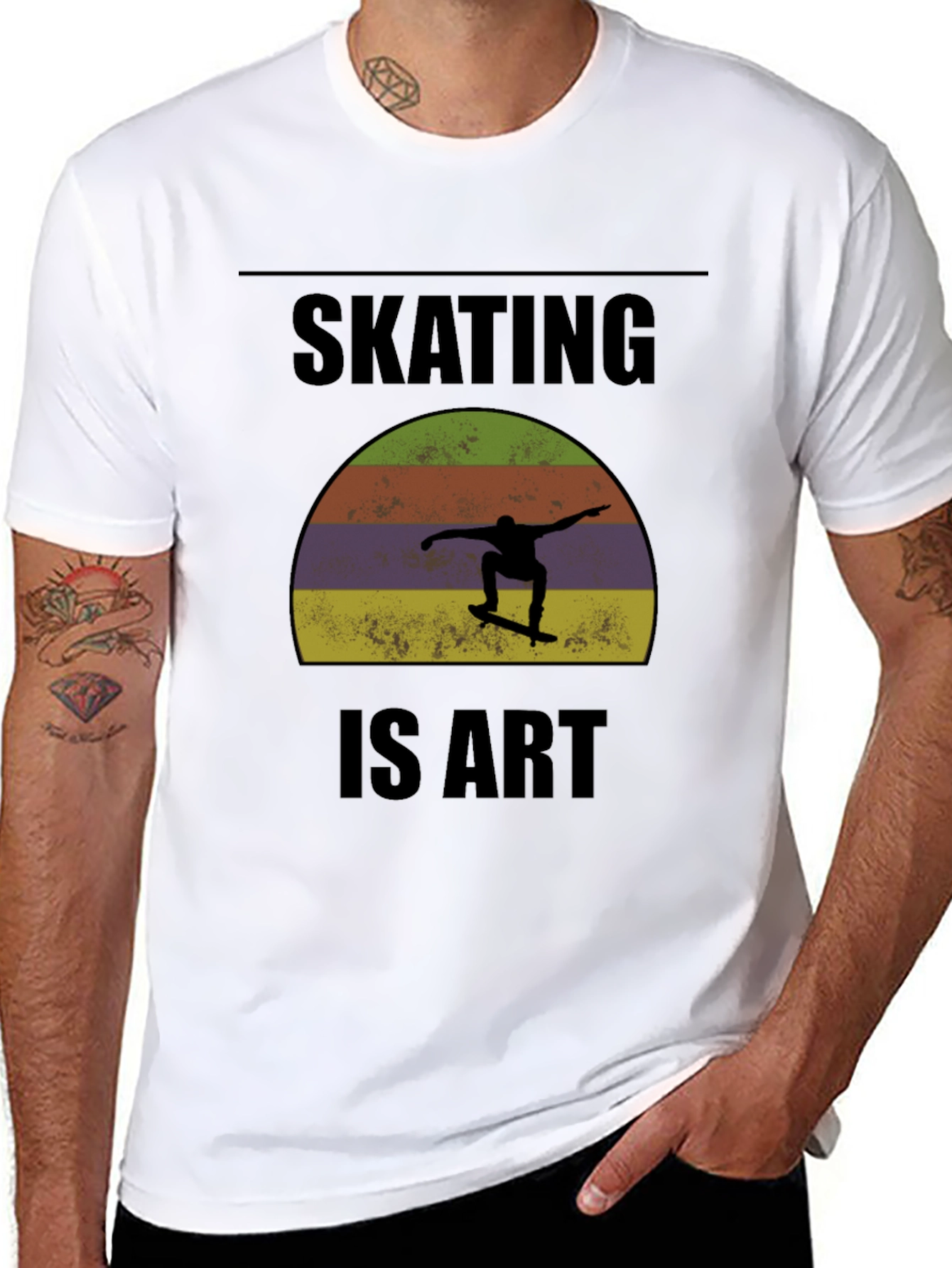 Skating is Art Graphic Tee - Black T-Shirt
